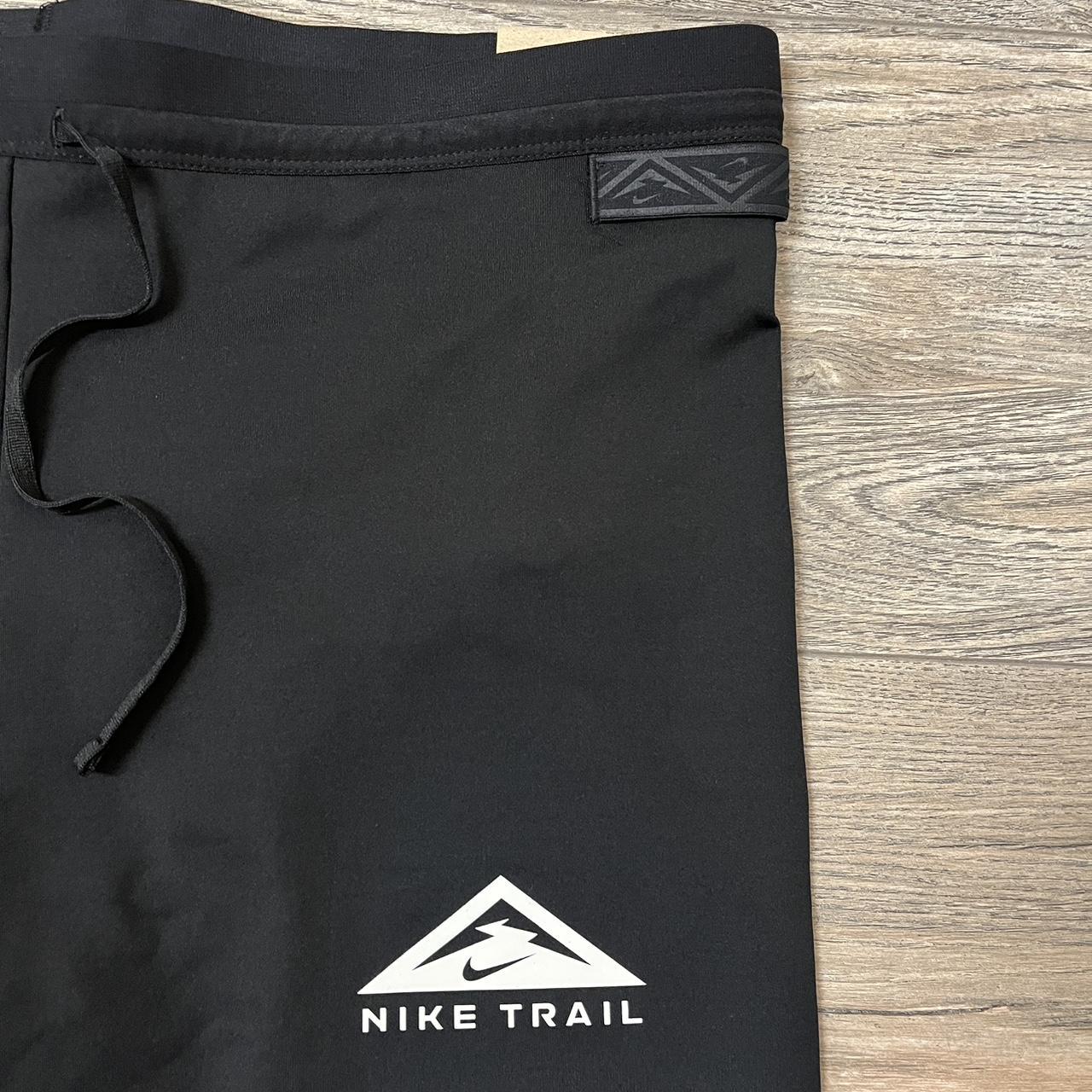 NIKE Dri Fit Trail 1/2-Length Men's Sz XL Trail Running Tights Black DM4795  010