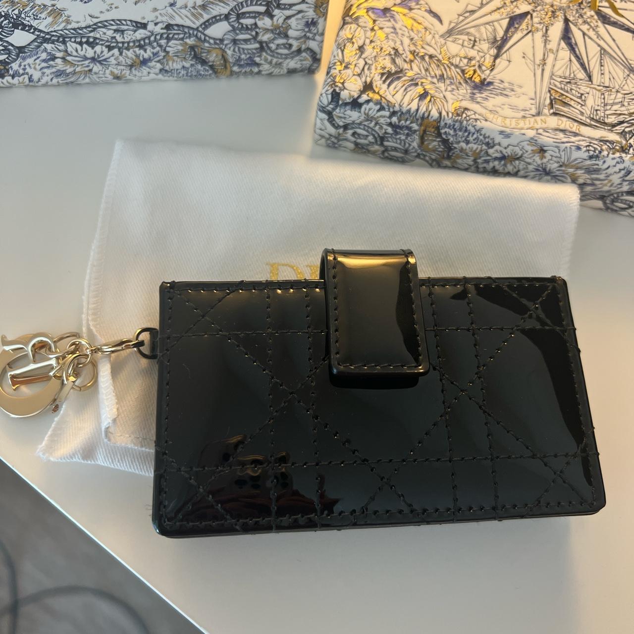 バッグ Dior wallet Dior Coin Case Wallet Leather Black L-shaped Zipper Pocket