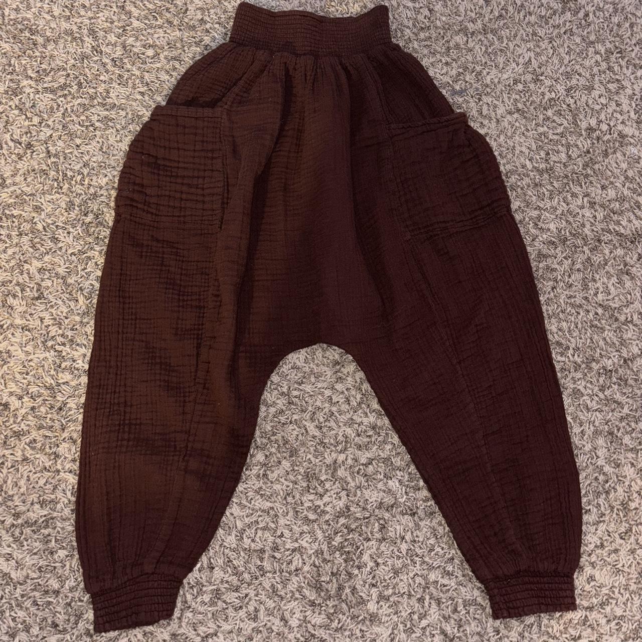 Free People Women's Brown and Burgundy Trousers