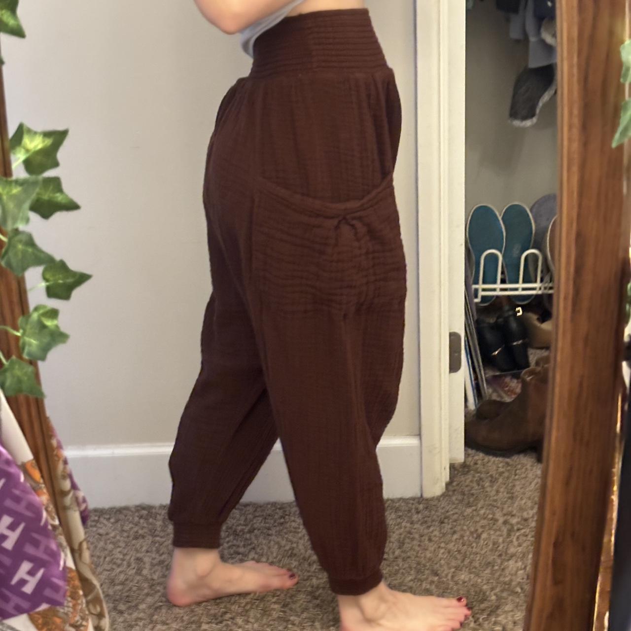 Free People Women's Brown and Burgundy Trousers (6)