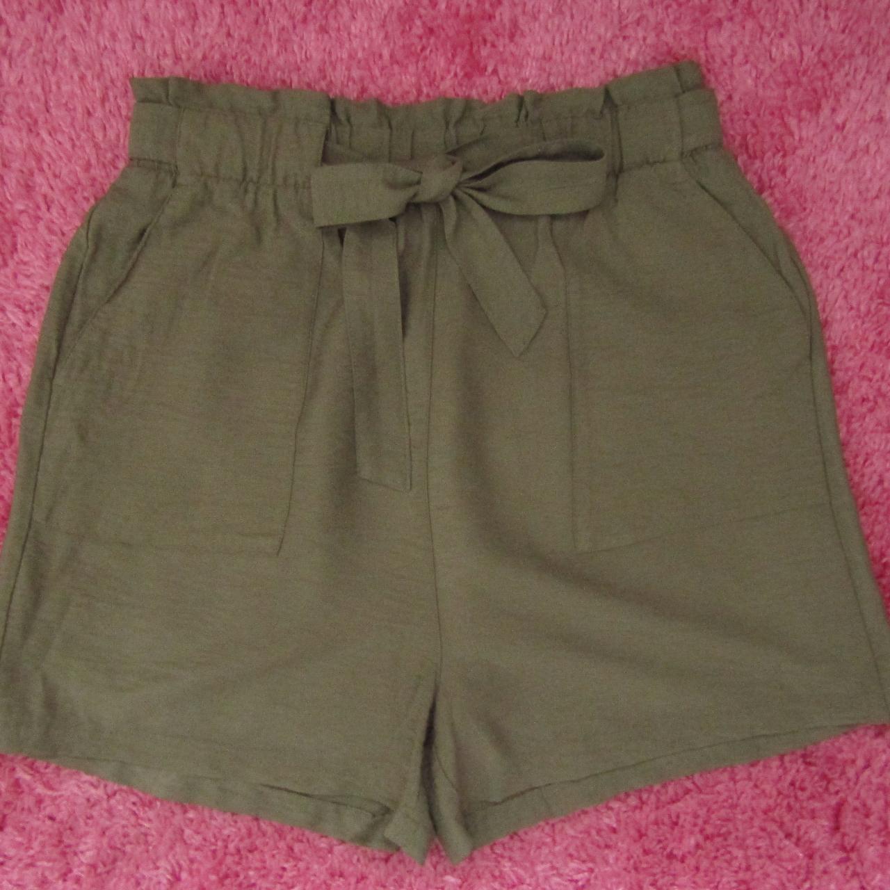 New Look khaki green high waist shorts - Size 14... - Depop