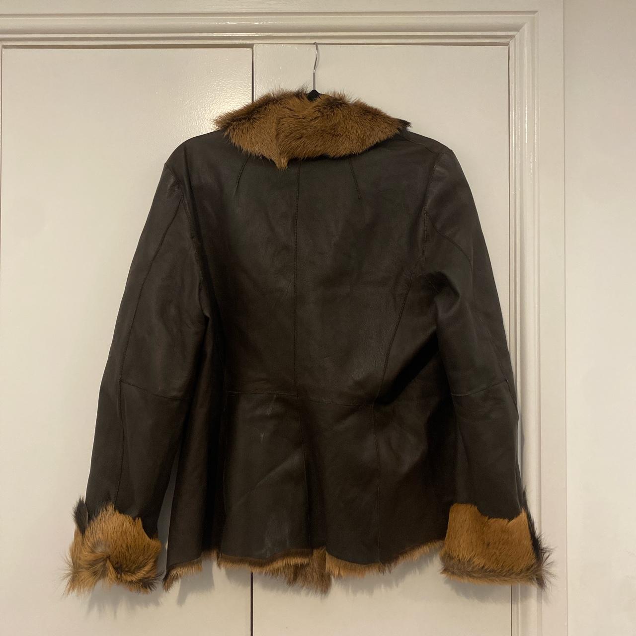 Vintage leather jacket🤎 Vintage fur lined brown... Depop