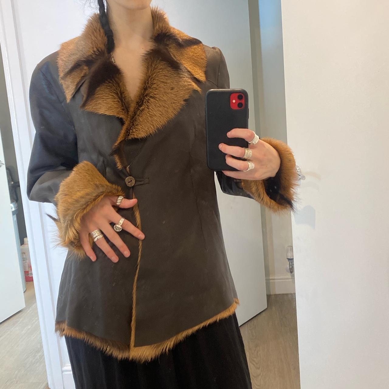 Vintage leather jacket🤎 Vintage fur lined brown... Depop