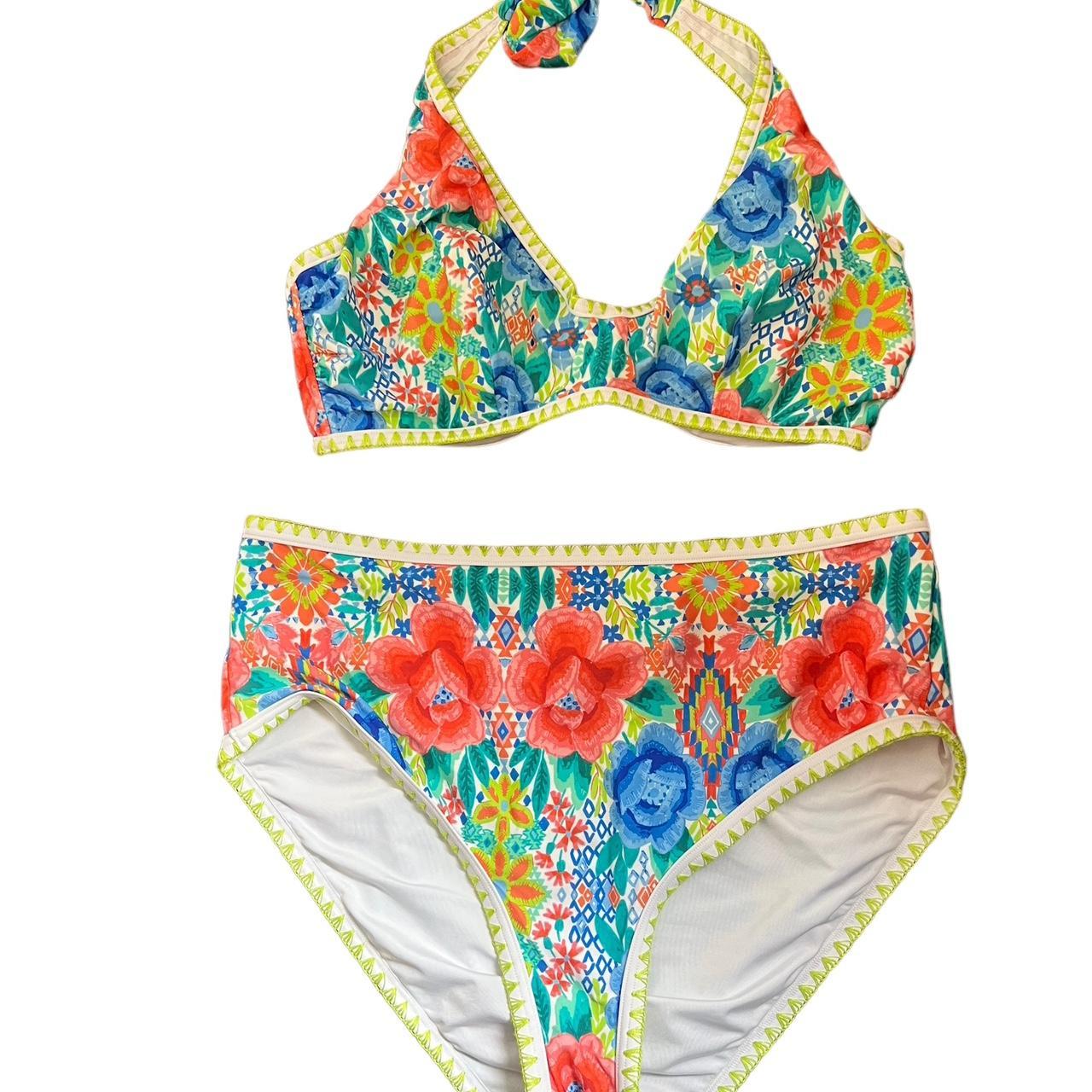 Figleaves Bikini Set Floral 2 Piece Size 38F 18... - Depop