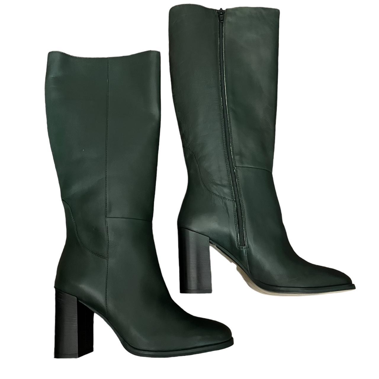 Anthropologie NWOB Green Leather Boots Knee RRP 198