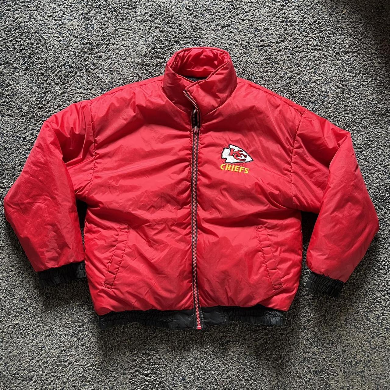 Vintage 90s Kansas City Chiefs Puffer Starter Jacket - Depop