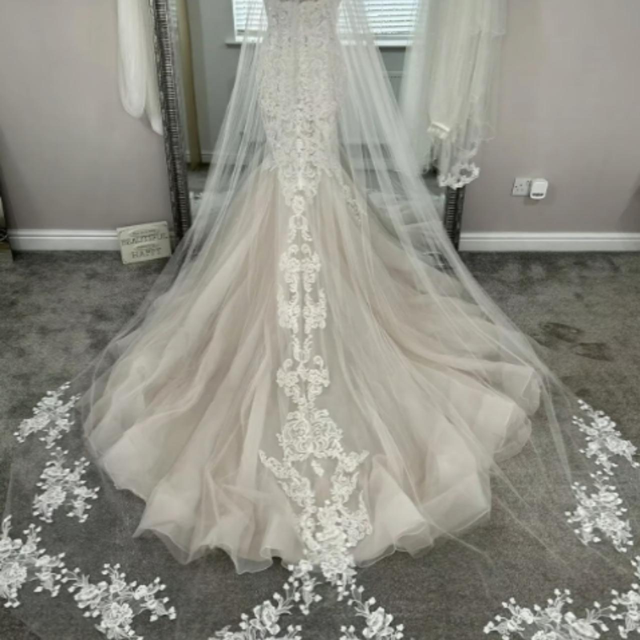 MAGGIE SOTTERO UK14 BLUSH Lace Wedding... - Depop