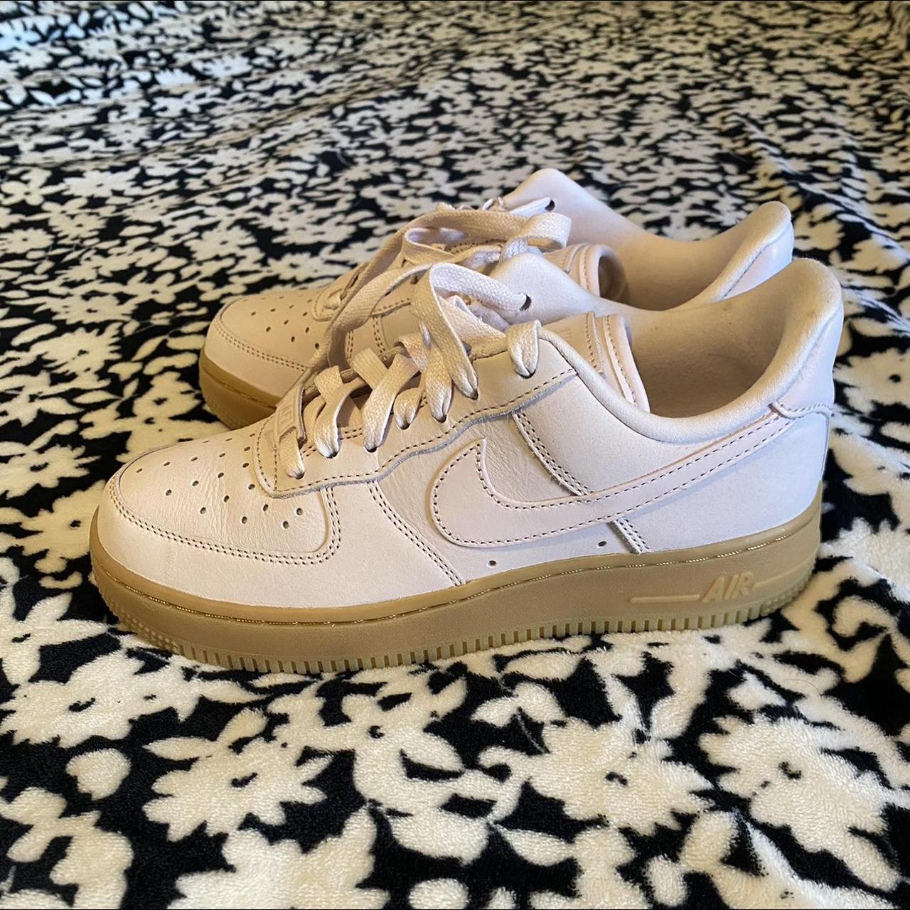 Tan and pink air force outlet ones