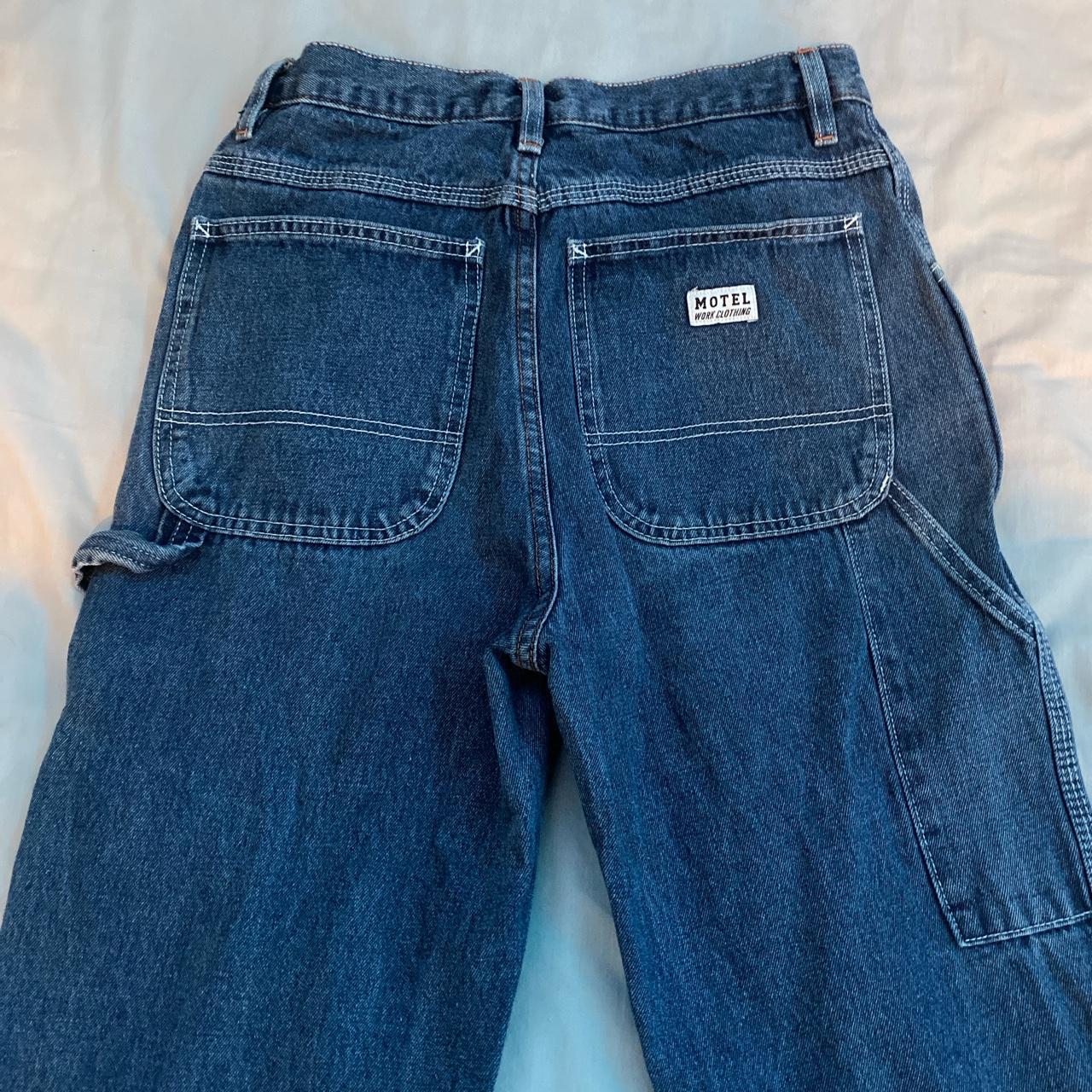 motel rocks baggy carpenter jeans, contrast... - Depop