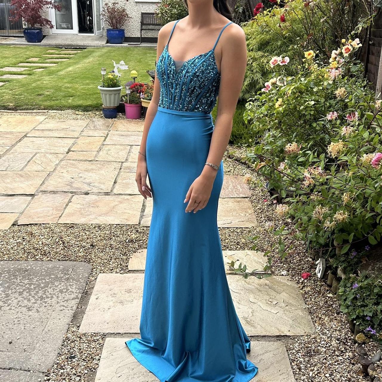 Selling debs dress Fitted satin jersey dress Depop - Main Image