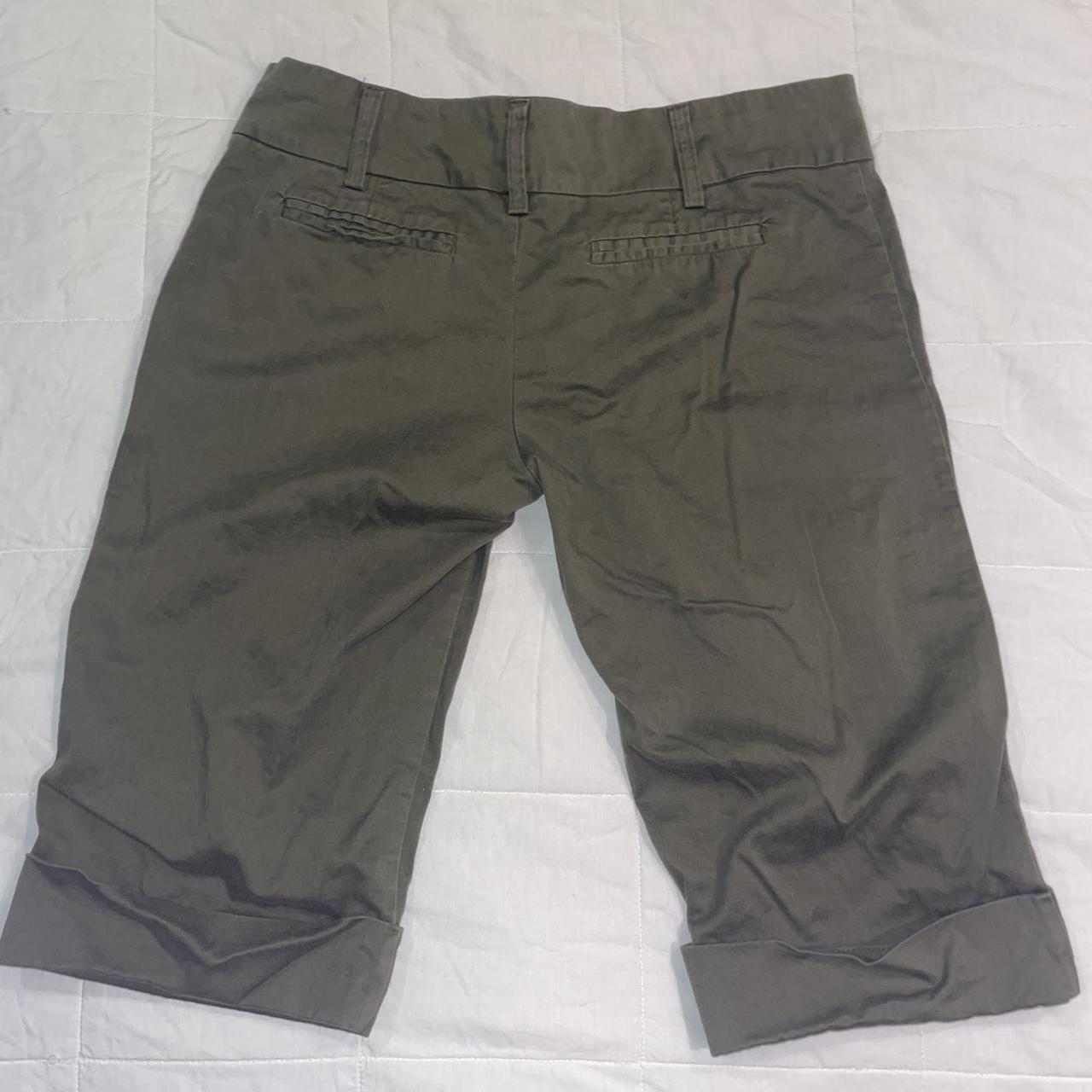 very cute low rise army green bermuda shorts with... - Depop