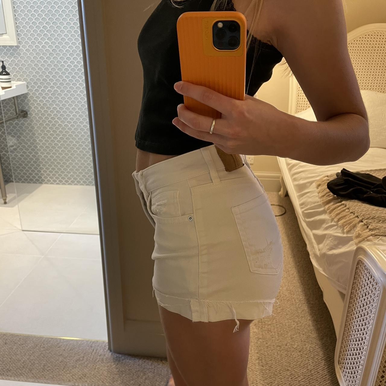 H and M White denim shorts. Would fit a size 68.... Depop