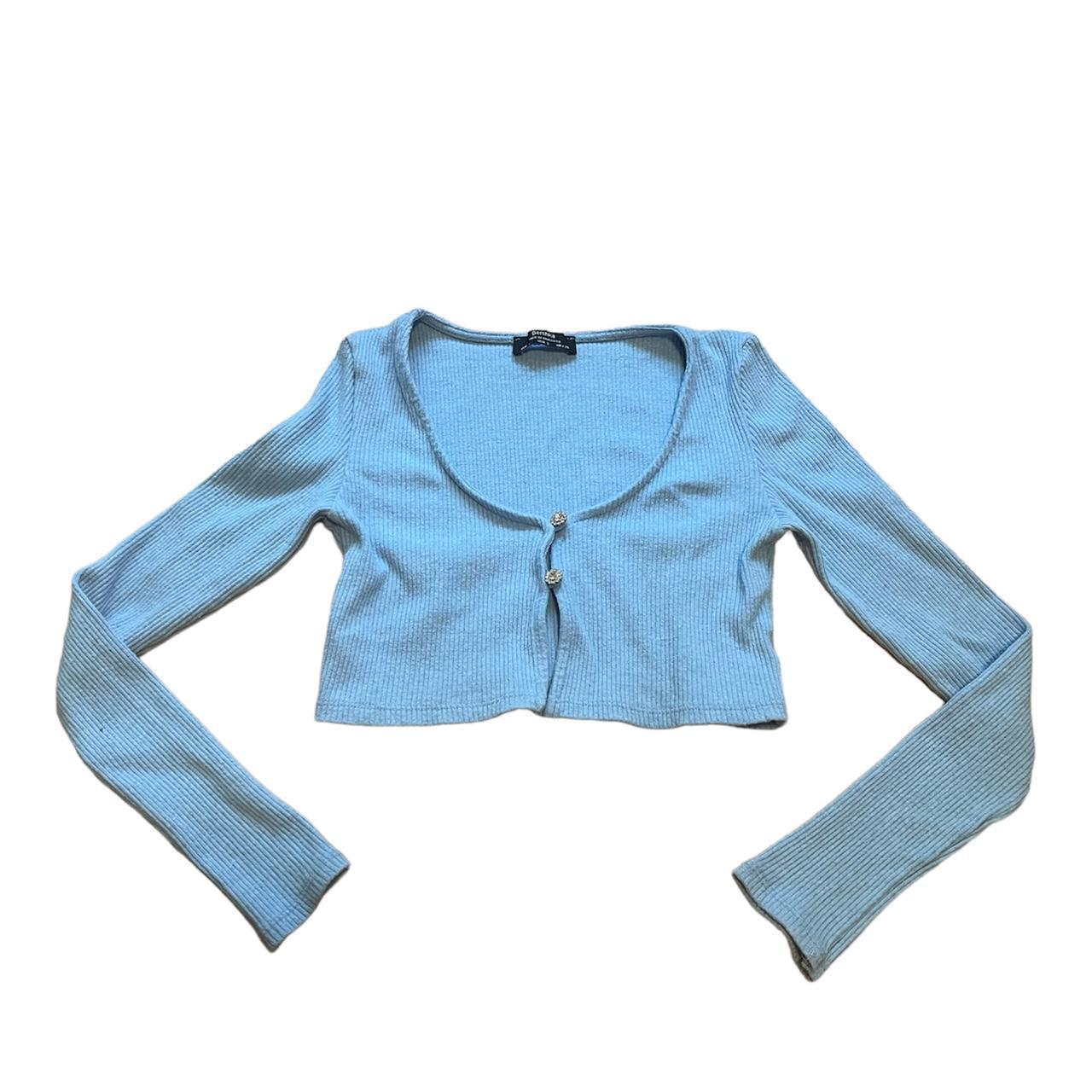 Bershka Women's Blue Cardigan Depop