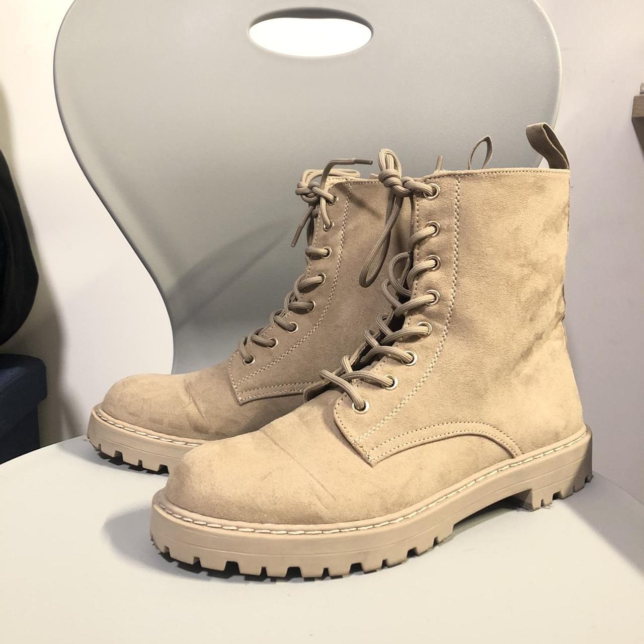 { H&M TAUPE SUEDE BOOTS } 🔎 9.5/10 condition (worn... - Depop