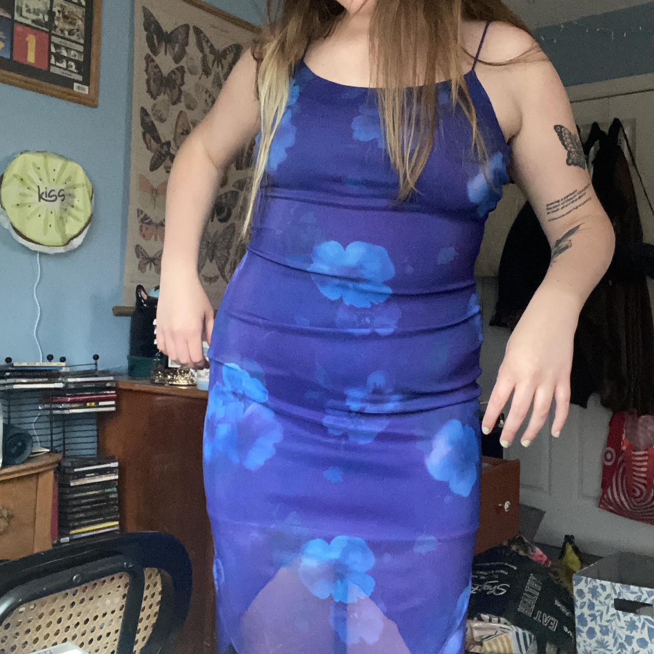 IZ Byer Women's Blue and Purple Dress (2)