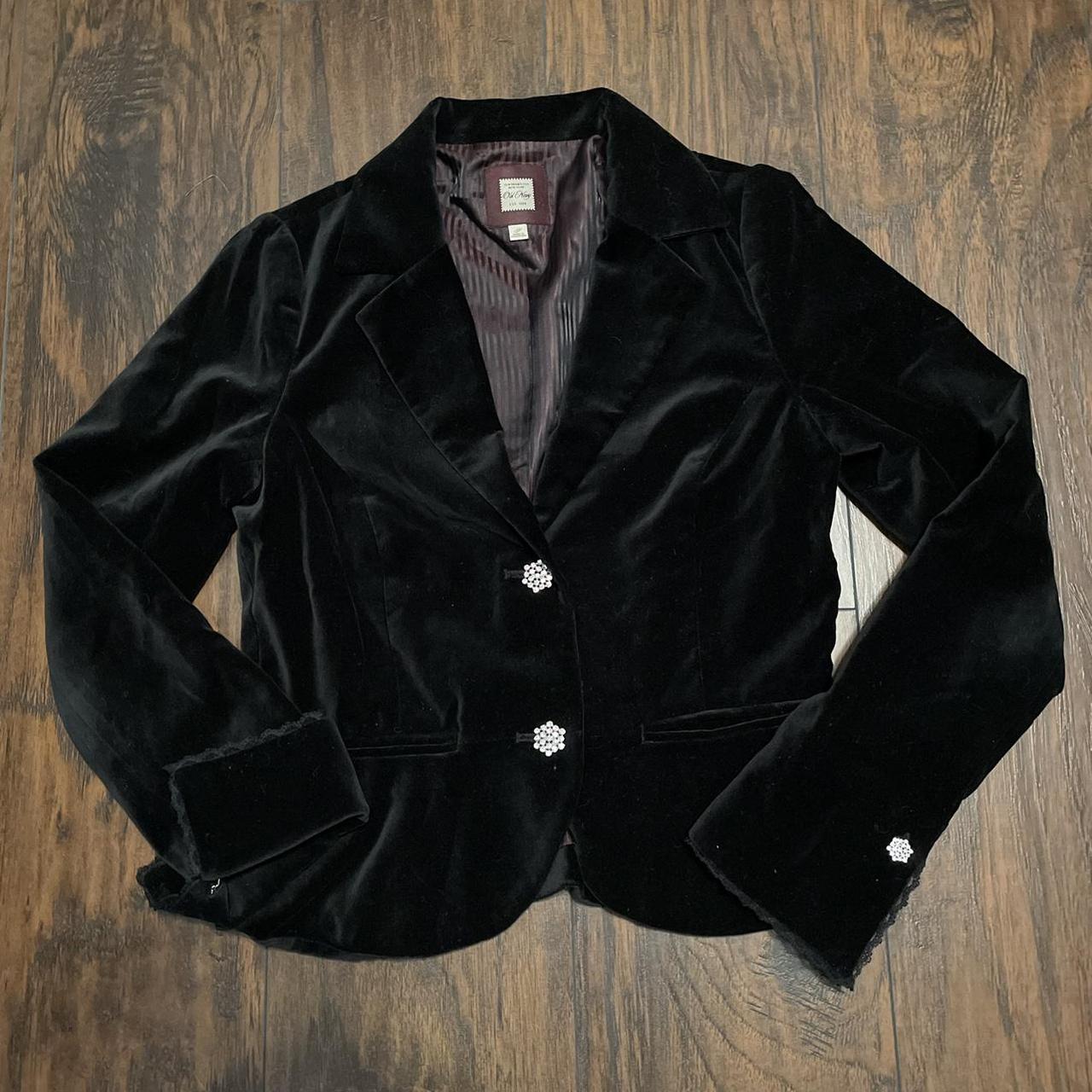 Vintage Black Velvet Blazer Size S Old Navy Shell. Depop