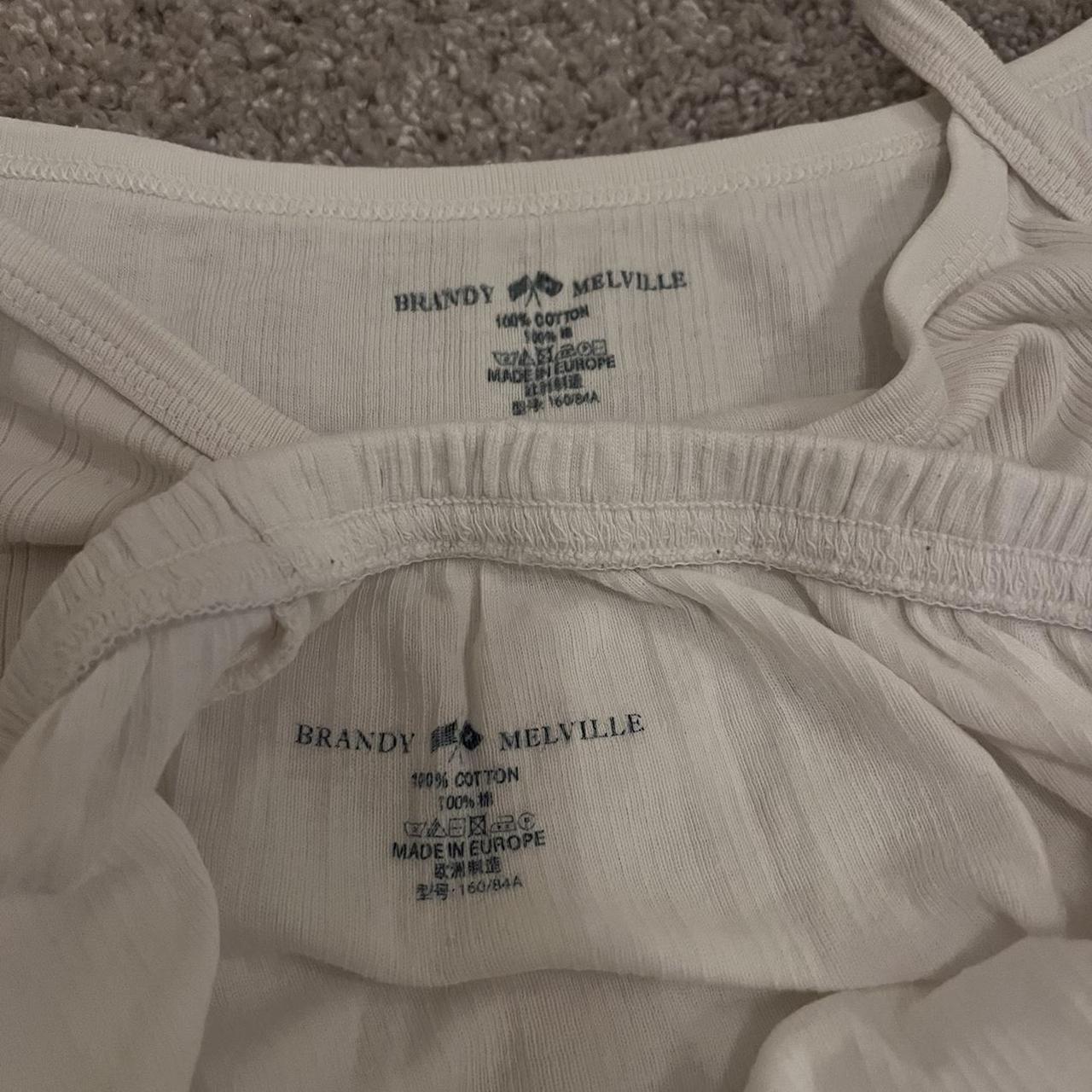 Brandy Melville pyjama set white ribbed Brandy set... - Depop