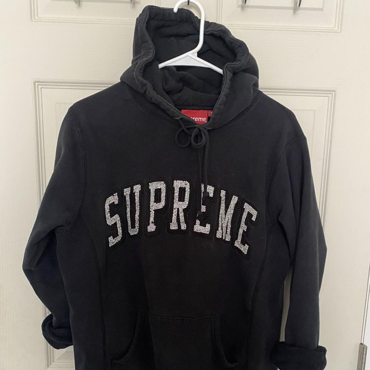 Supreme Rhinestone Hooded Sweatshirt Black