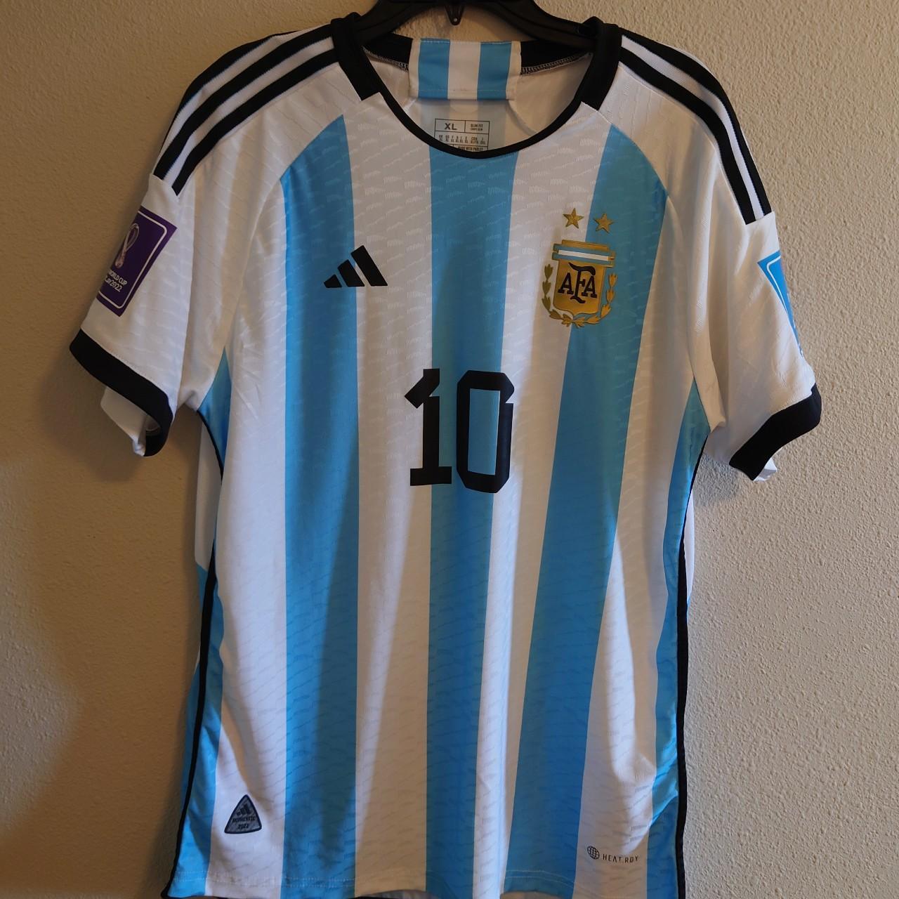 Adidas World Cup 2022 Messi Argentina 3 stars Jersey - Depop