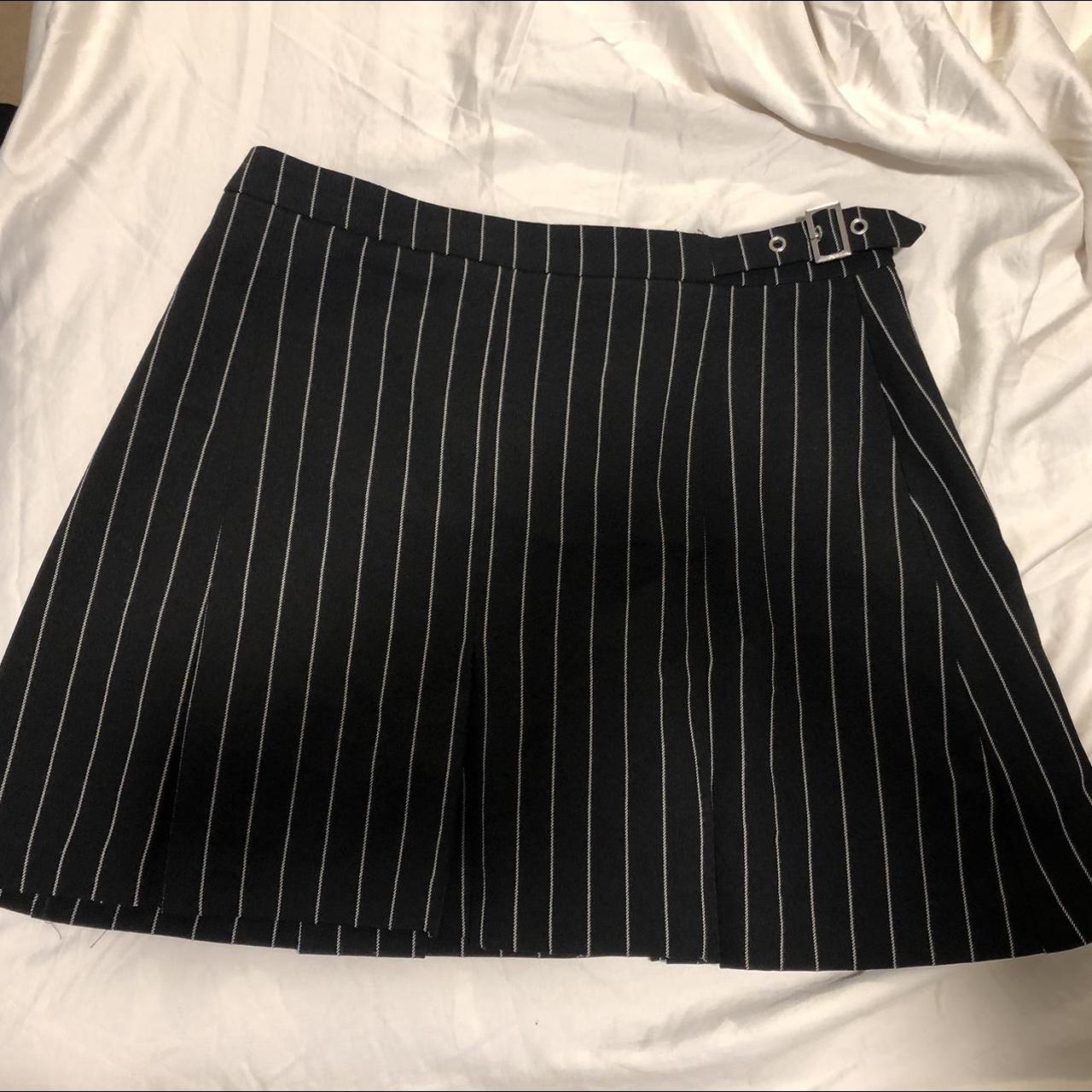 Pinstripe urban outfitters pleated mini skirt - Depop