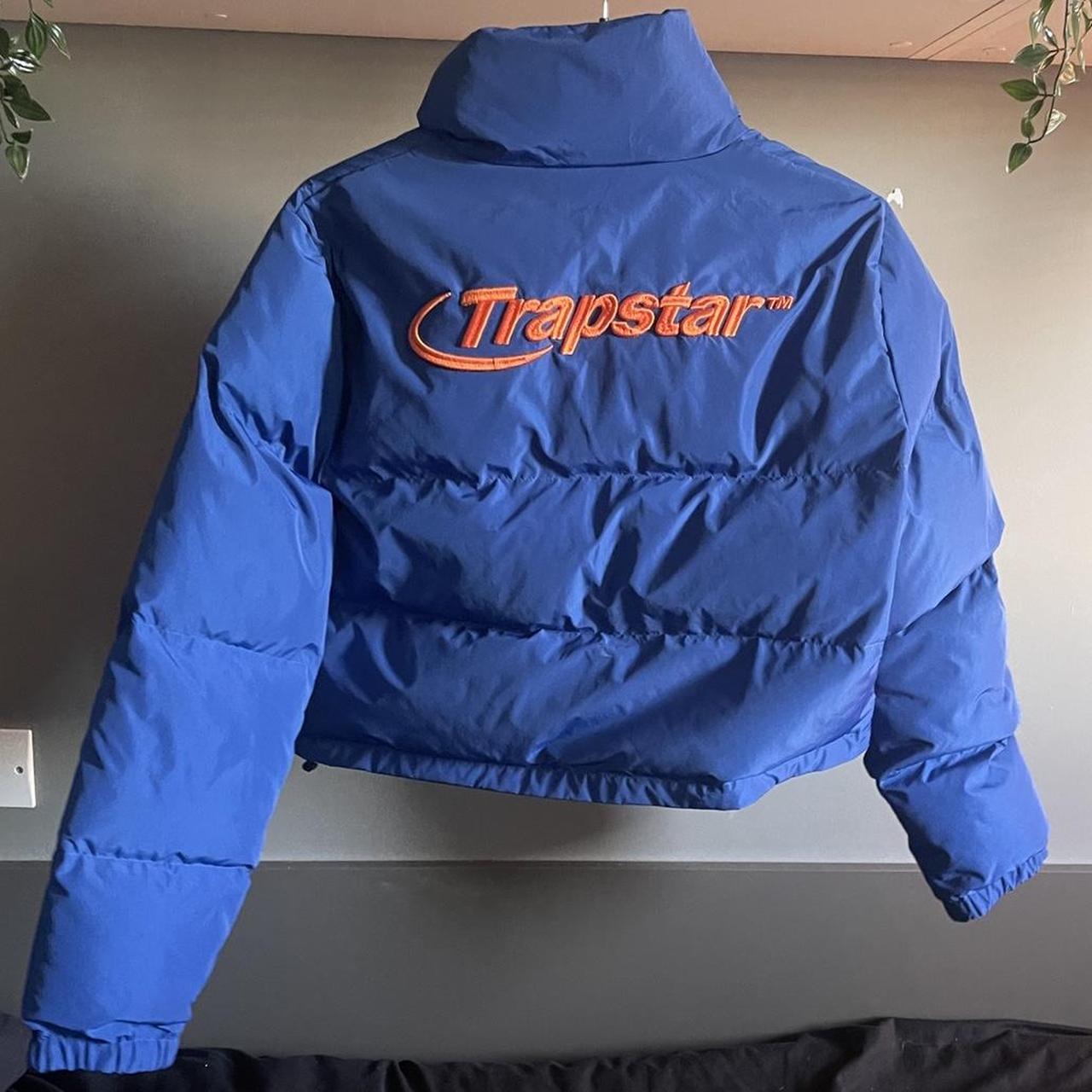 Trapstar Women's Blue and Orange Coat Depop