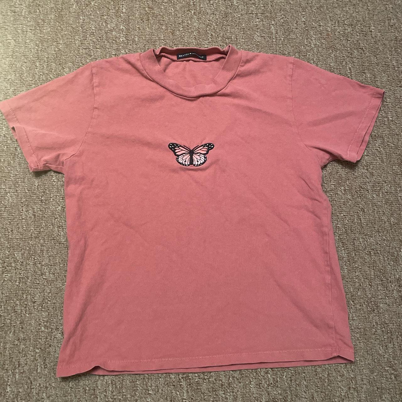 Super pretty brandy butterfly baby tee/tshirt!!!... Depop