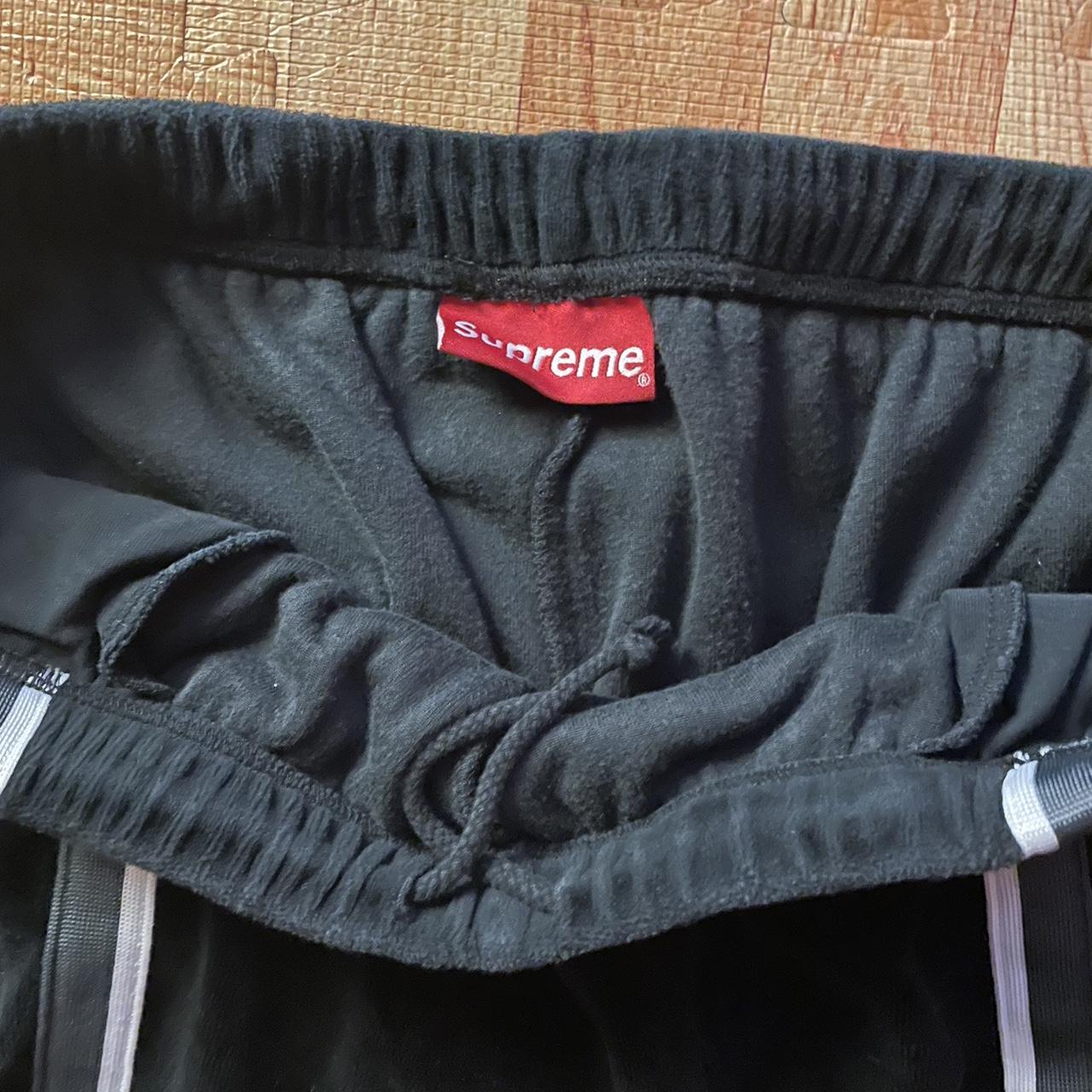 Supreme Men's Black and Grey Shorts Depop