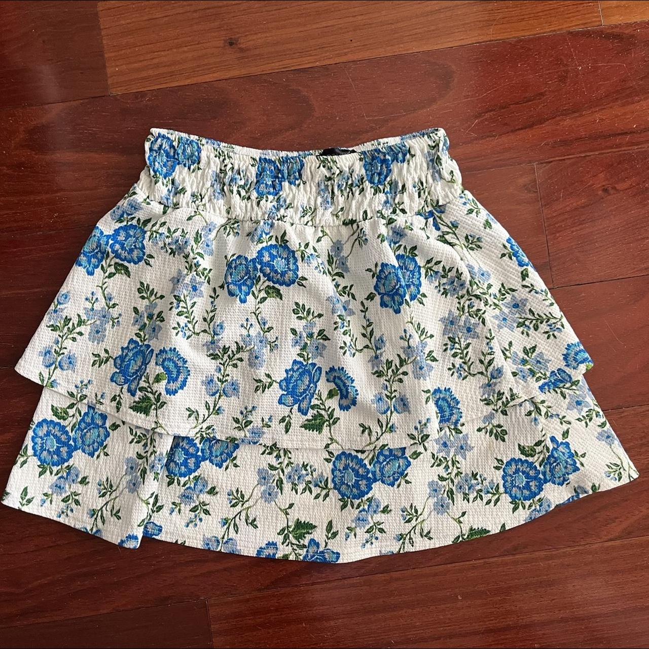 Topshop Women's Blue And White Skirt 