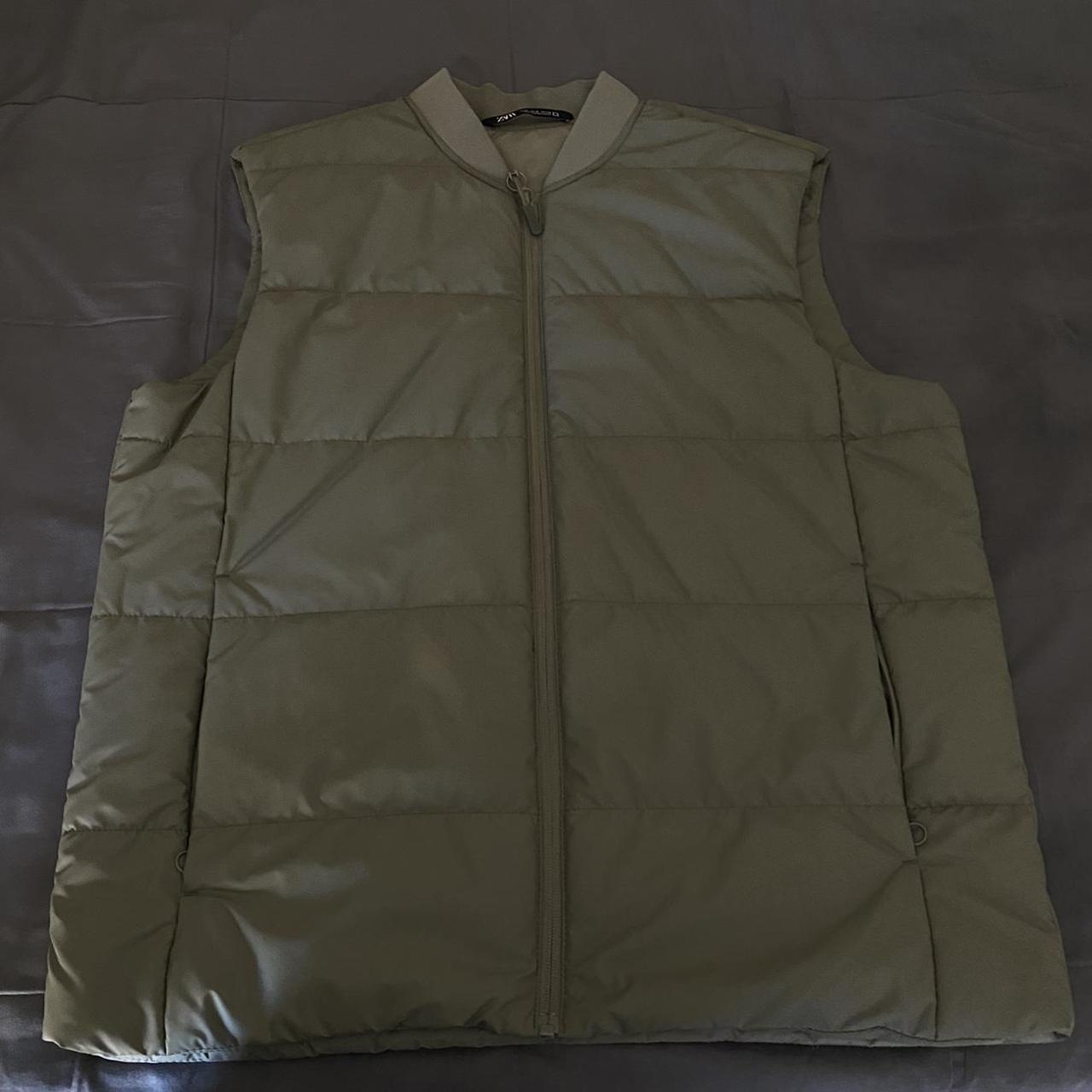 zara beige puffer vest (brand new no tags) medium... - Depop