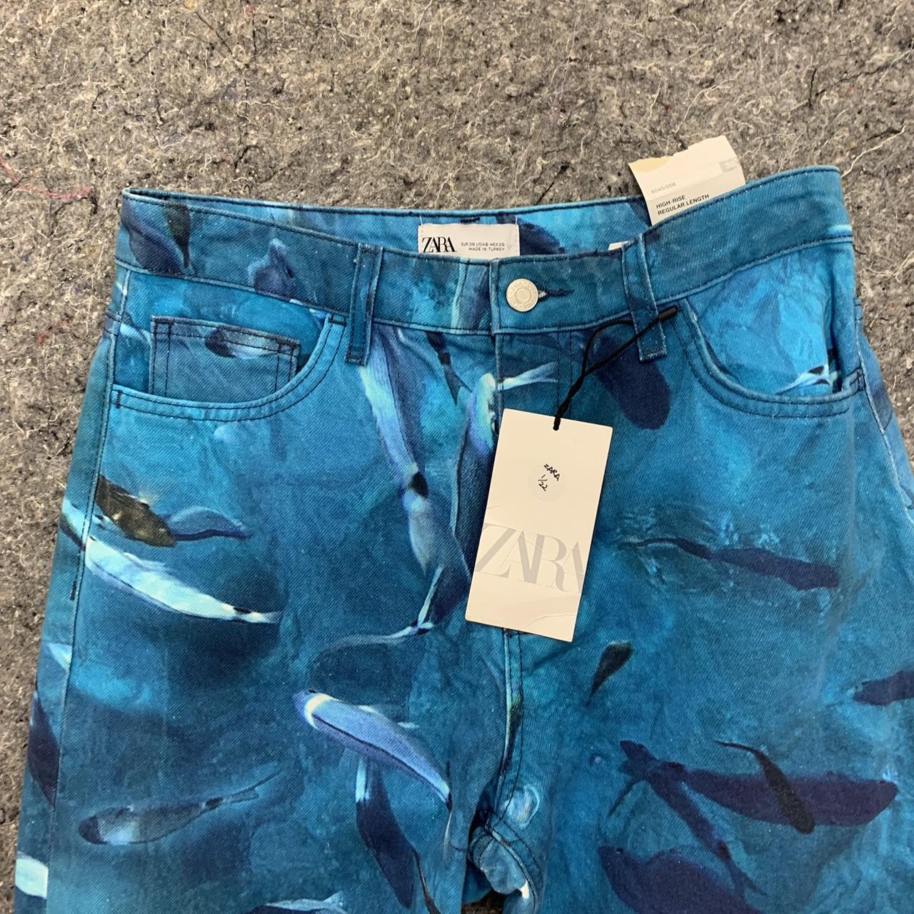Zara fish underwater print jeans 6 New with... Depop