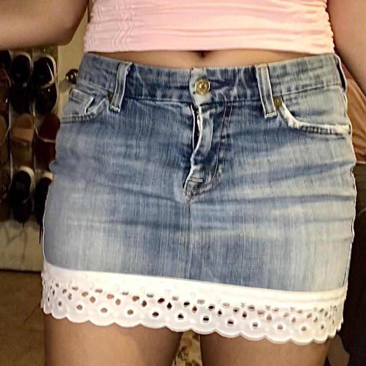 Denim Micro Mini Skirt 🎀 Adorable denim micro mini... - Depop