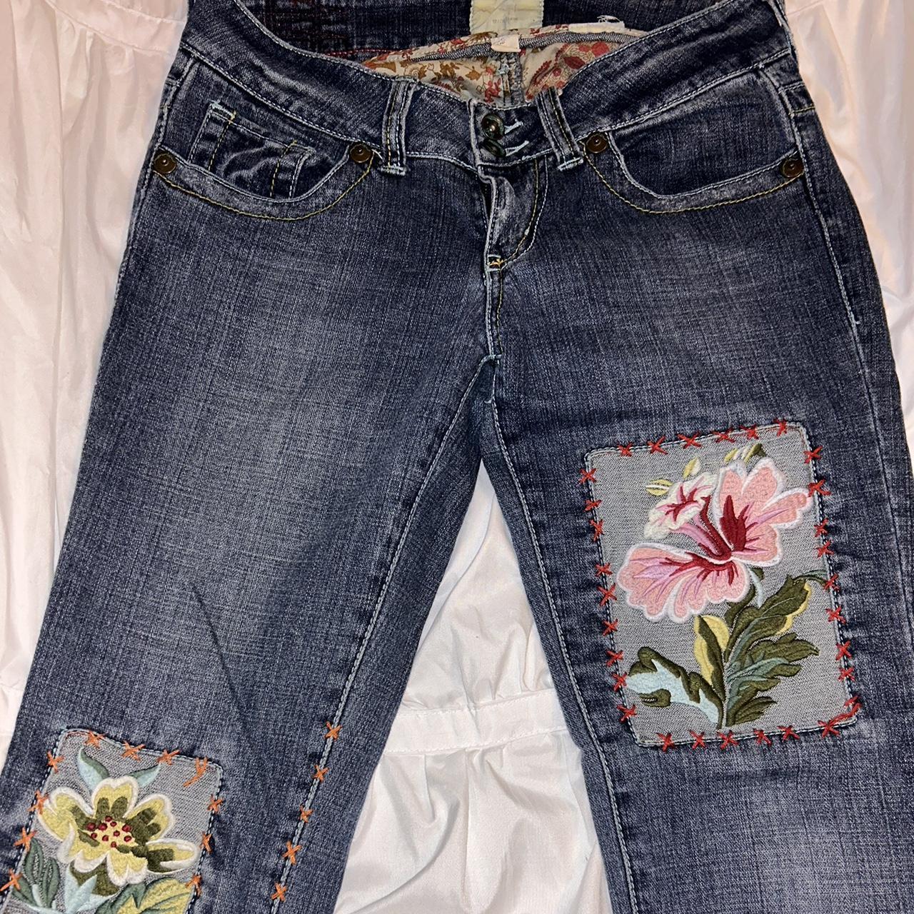 Vintage patchwork low rise jeans. Very much fairy... - Depop