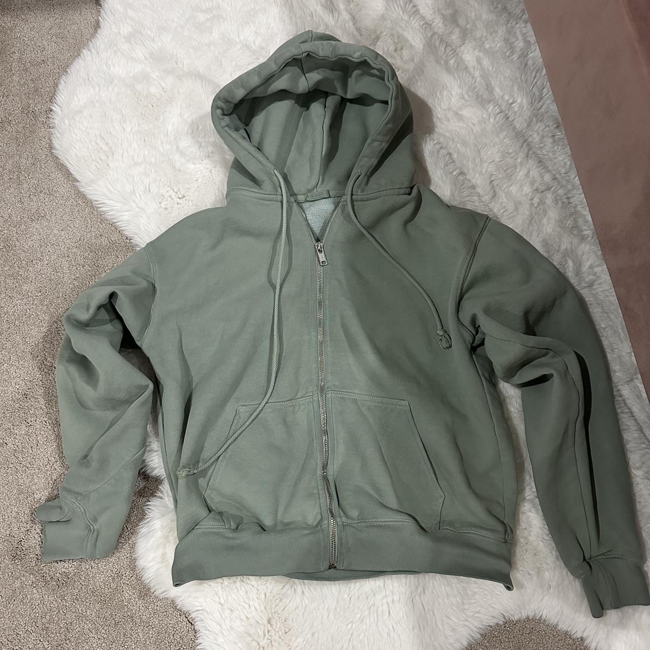 Brandy Melville John Galt Sage Zip Up Hoodie Depop