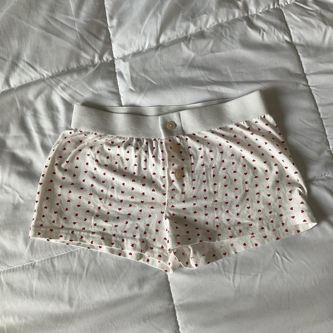 Brandy melville heart boxer shorts unworn - Depop