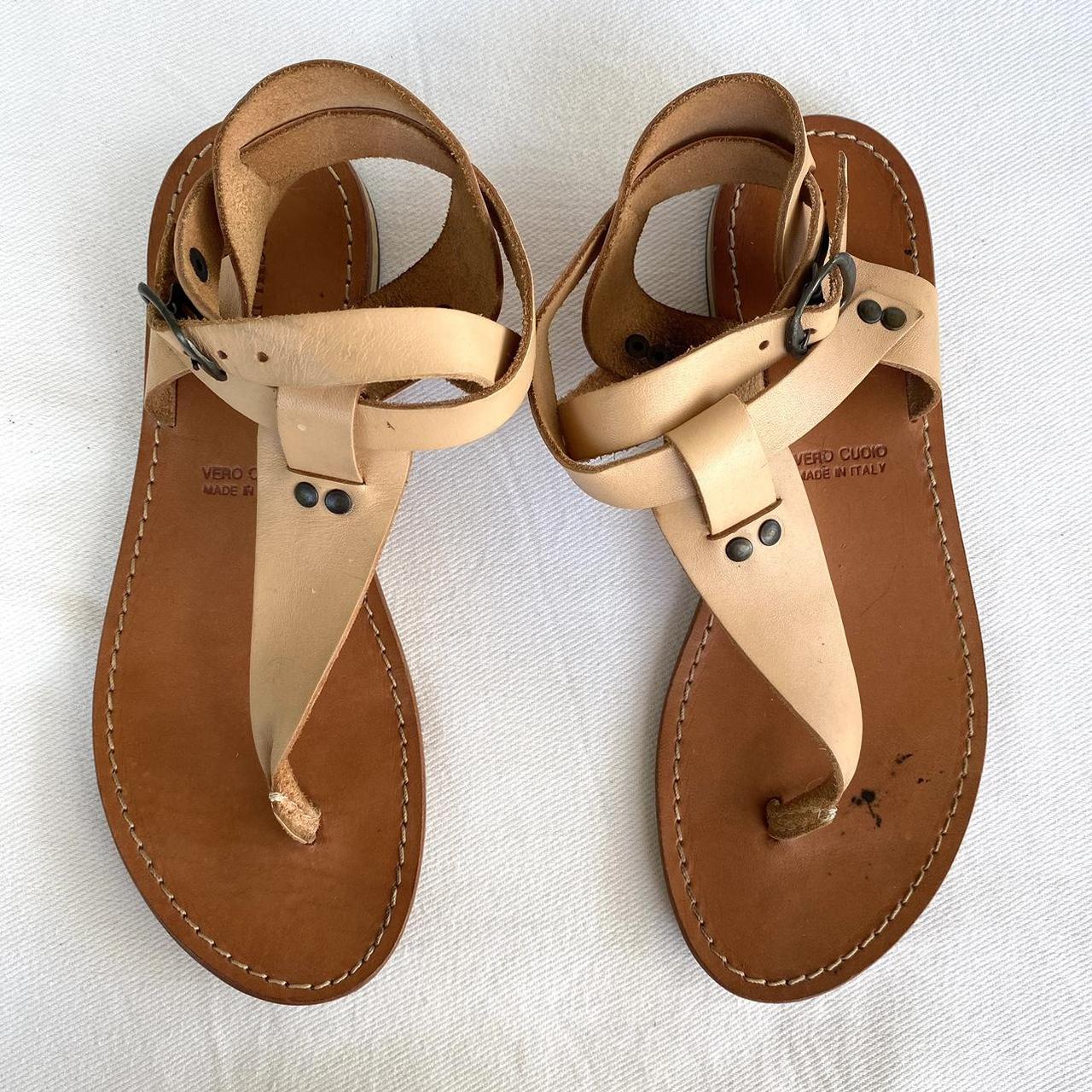 Women's Tan and Cream Sandals | Depop