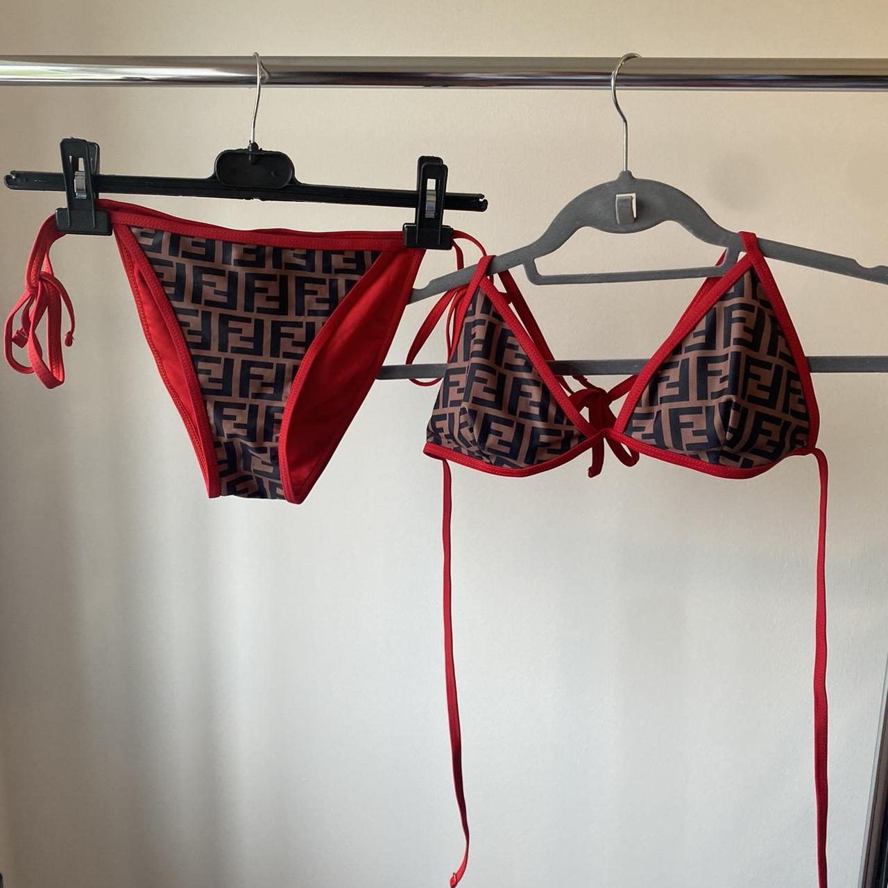 Fendi Women's Red and Black Bikinis-and-tankini-sets | Depop