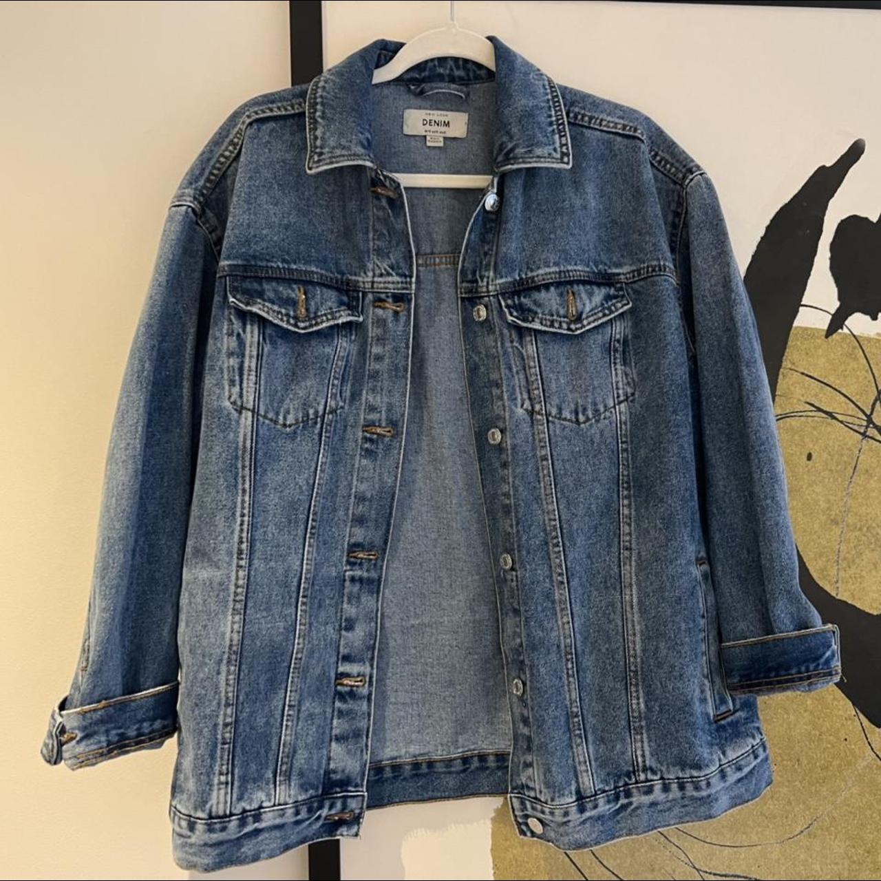 Thick oversized denim jacket, hardly worn, like new... - Depop