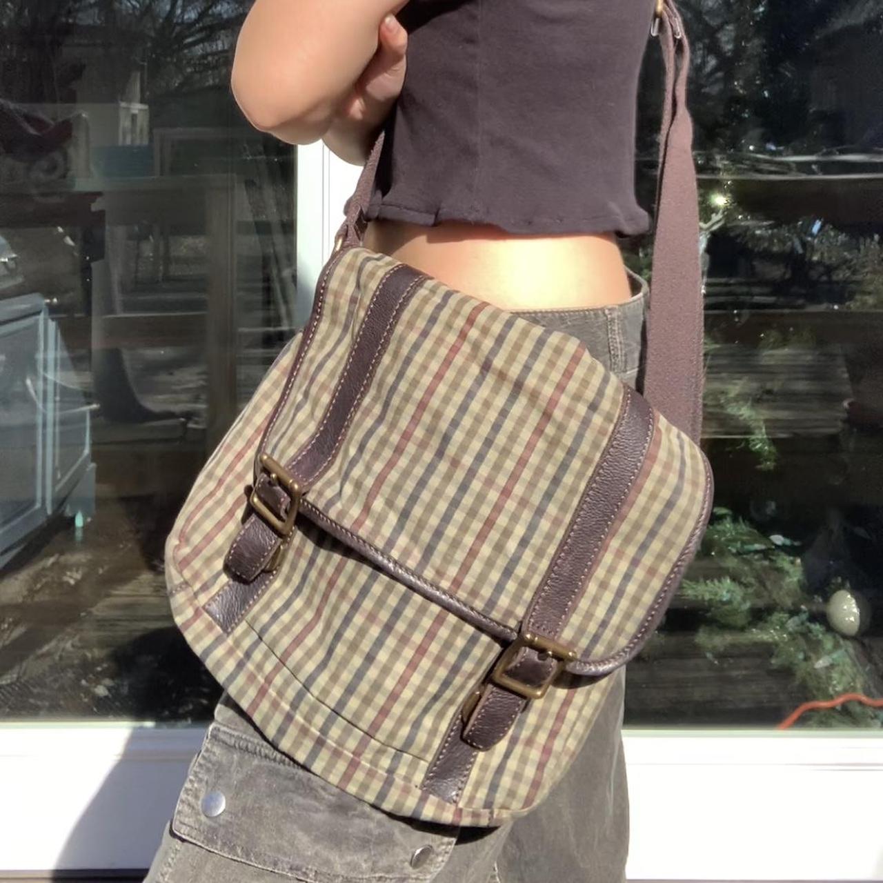Downtown girl plaid messenger bag Cute earth toned... Depop
