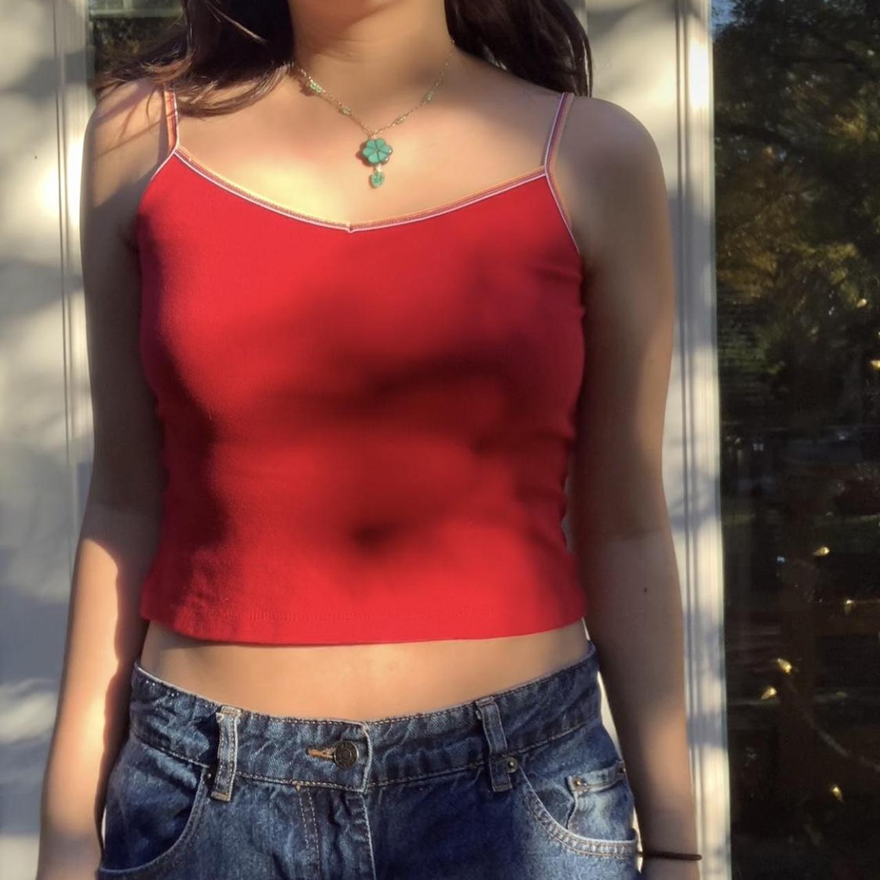 Cute red tank sales top