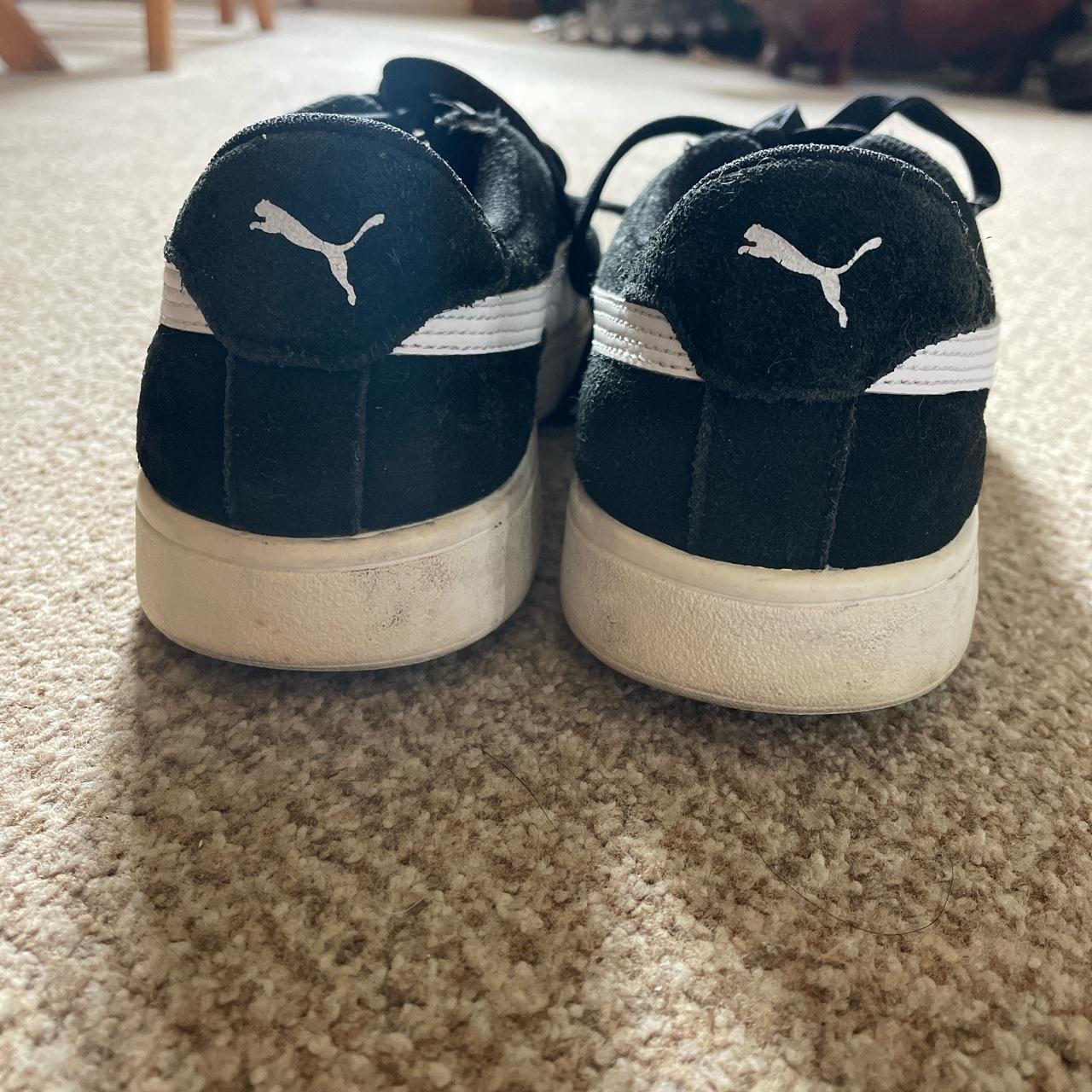 Black Puma trainers. Size 5. Slight wear and tear... Depop