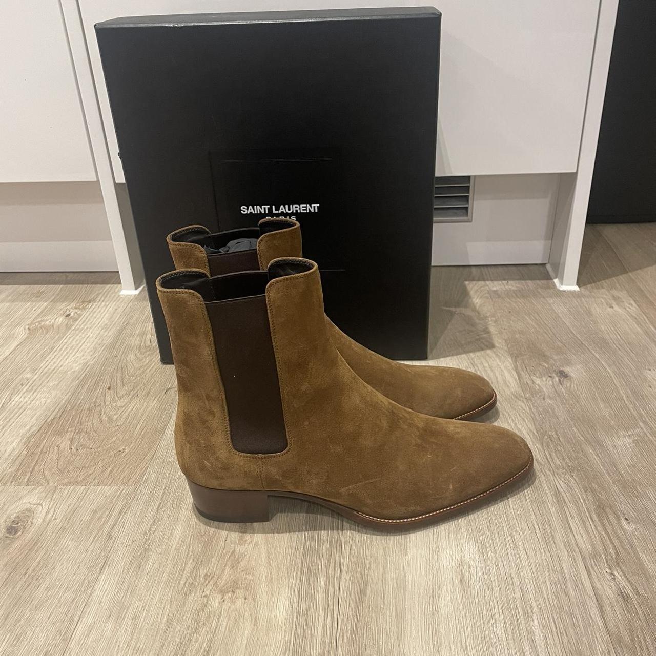 saint laurent suede boots