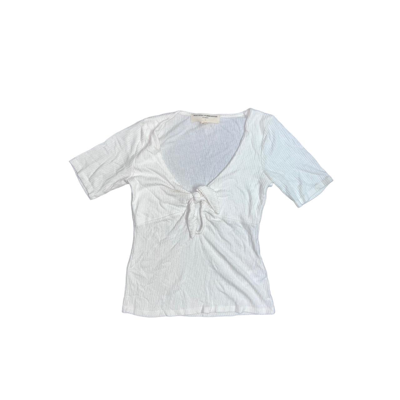 Project Social T Women's Cream and White Shirt