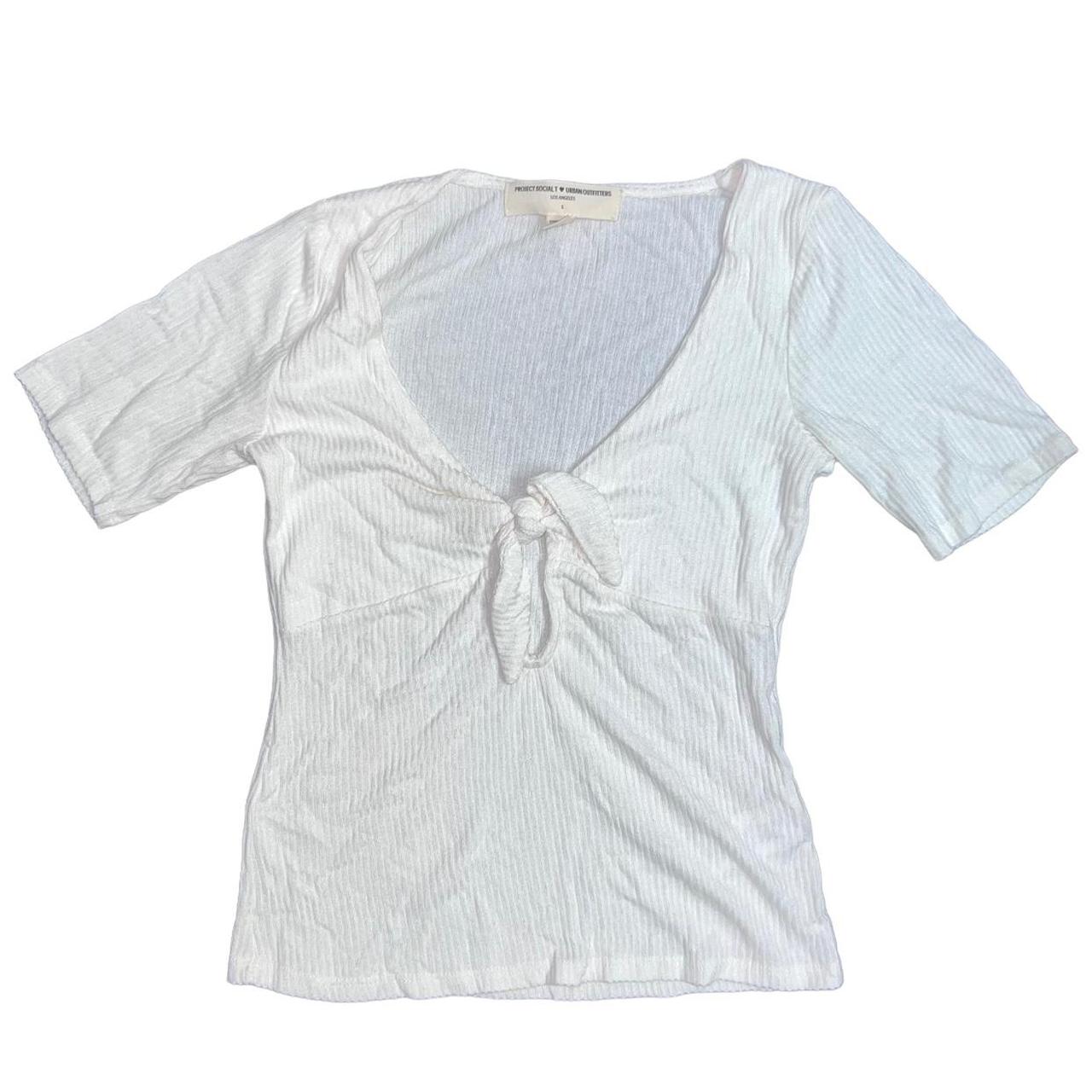 Project Social T Women's Cream and White Shirt (4)