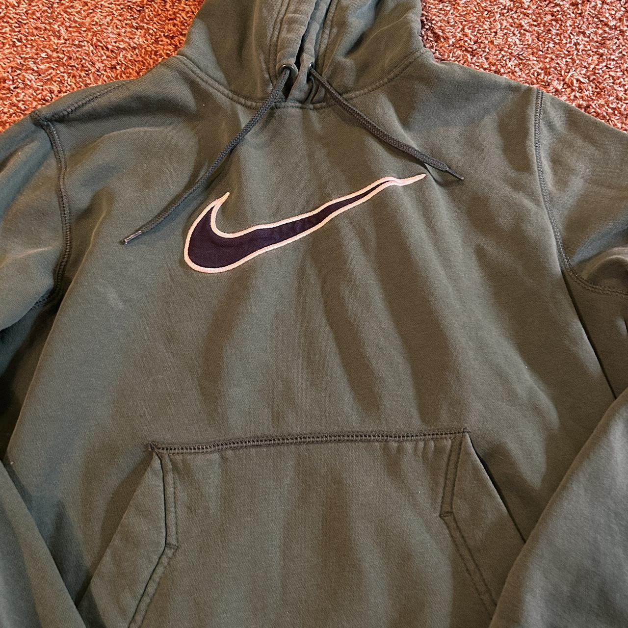 forest green vintage nike hoodie missing tag on hood... - Depop