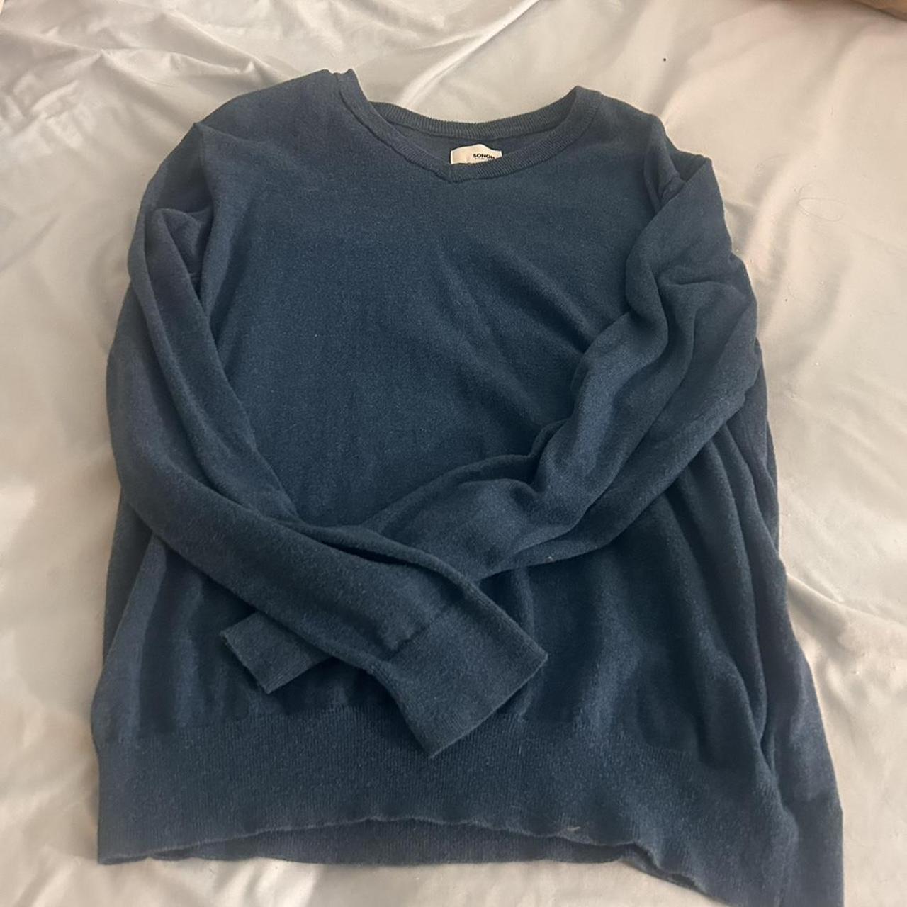 sonoma blue sweater v-neck - Depop