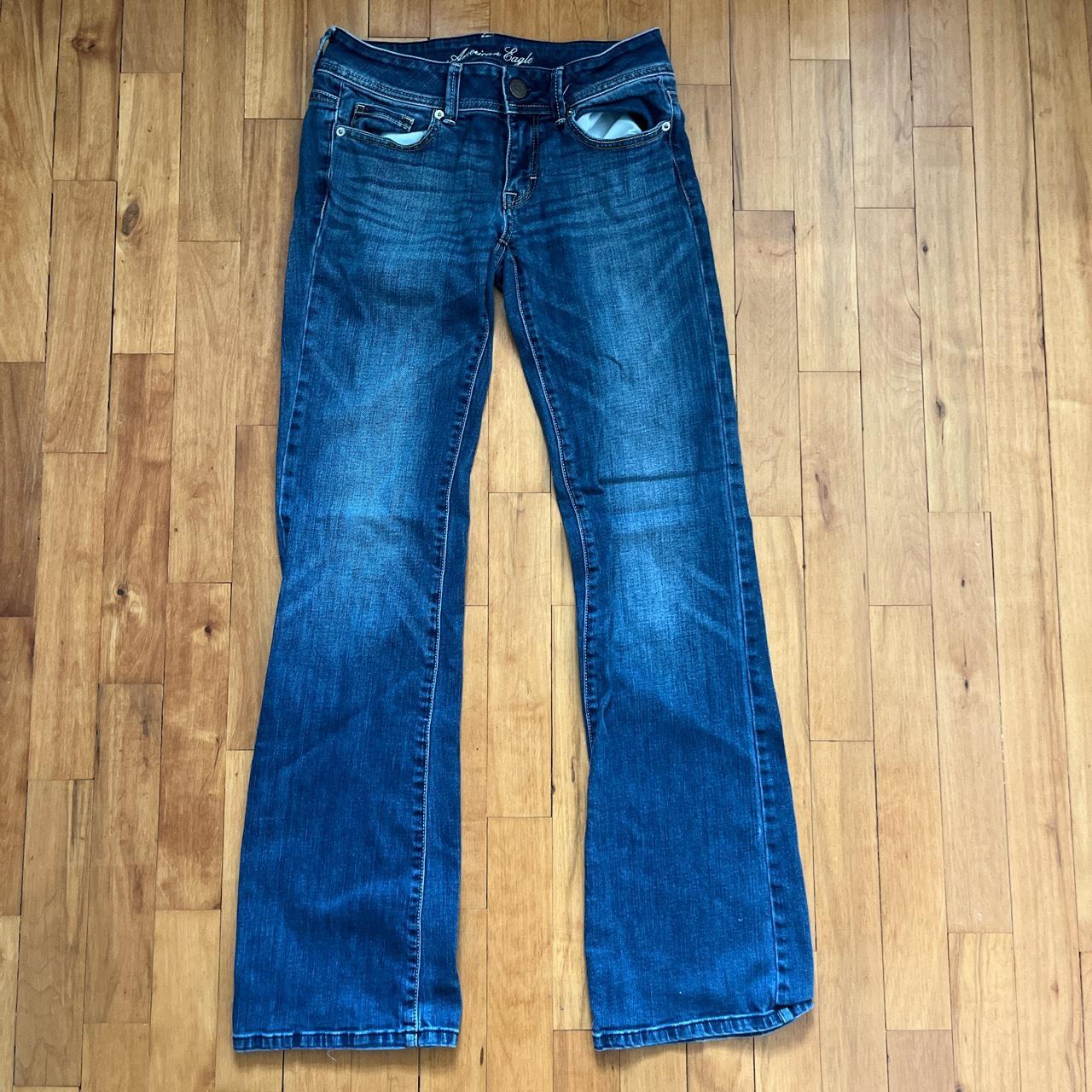 american eagle low rise flare jeans stretchy and... - Depop