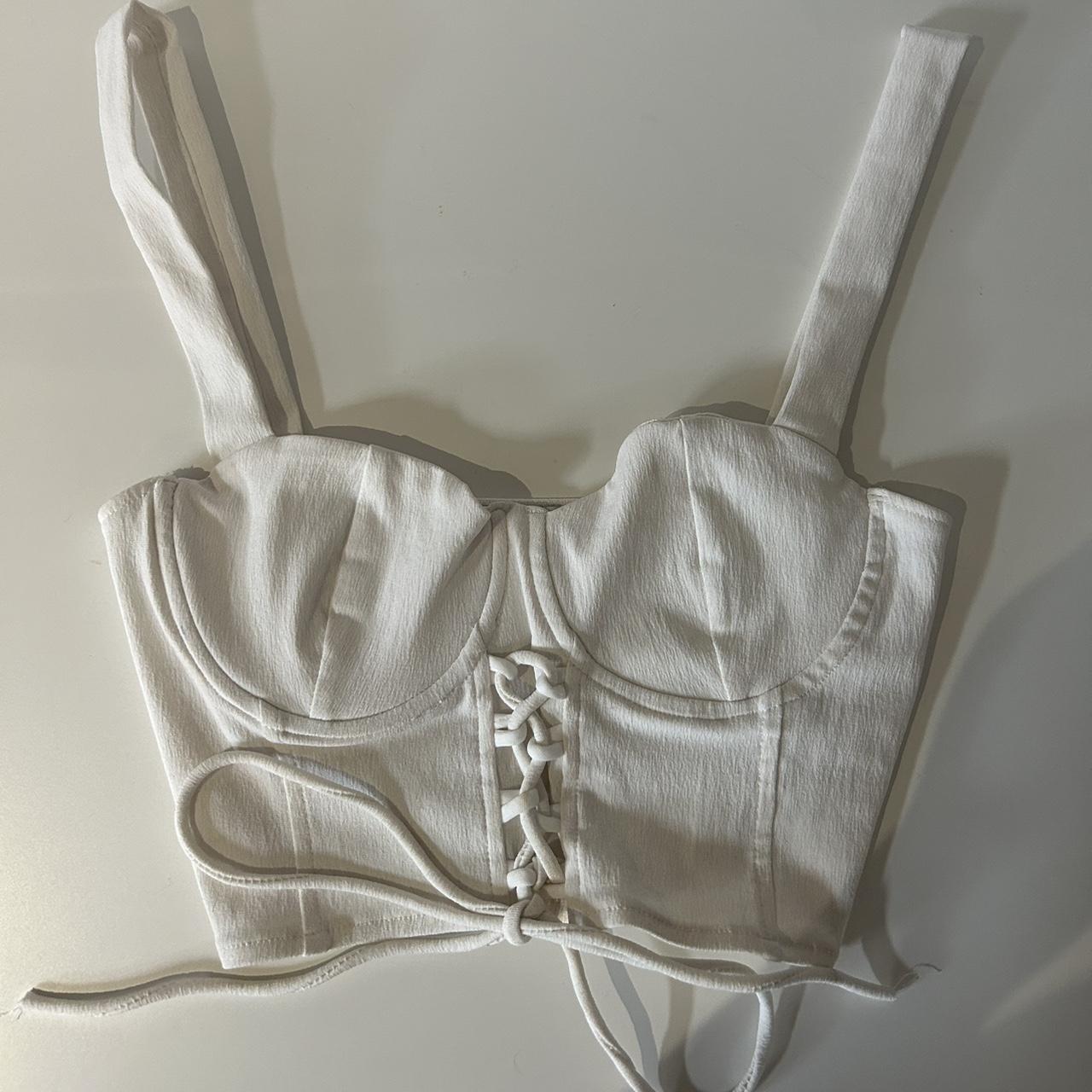 Zara Women's White Corset Depop