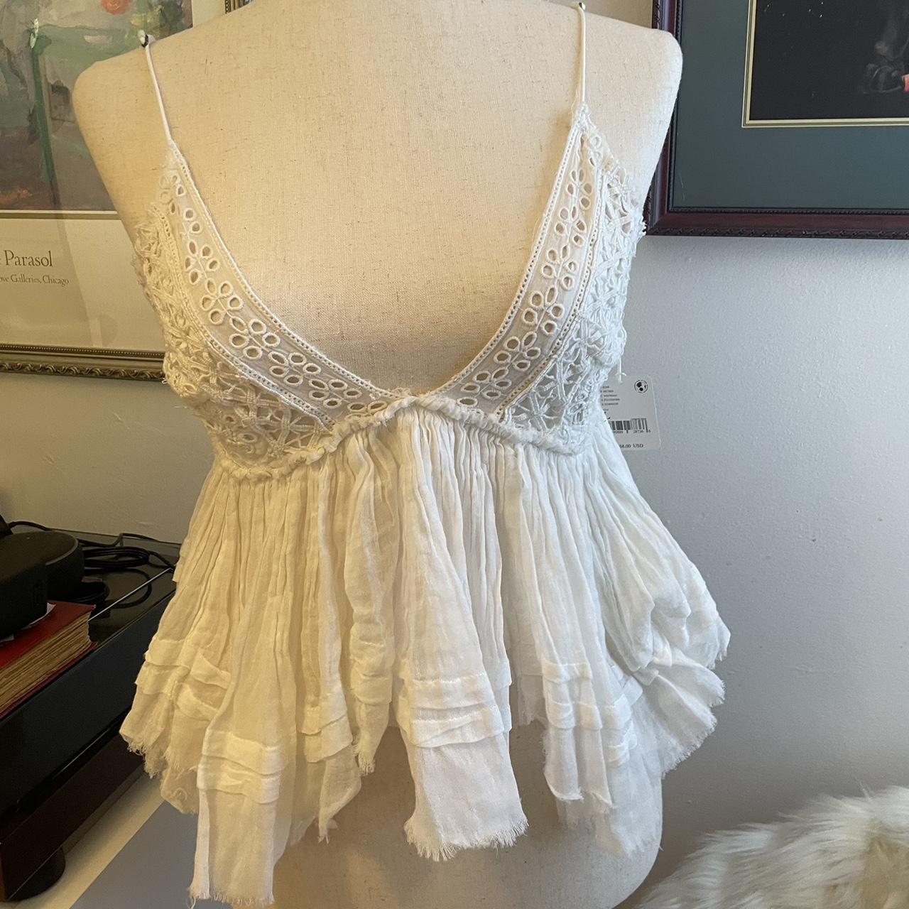 free people white top brand new with tags... - Depop