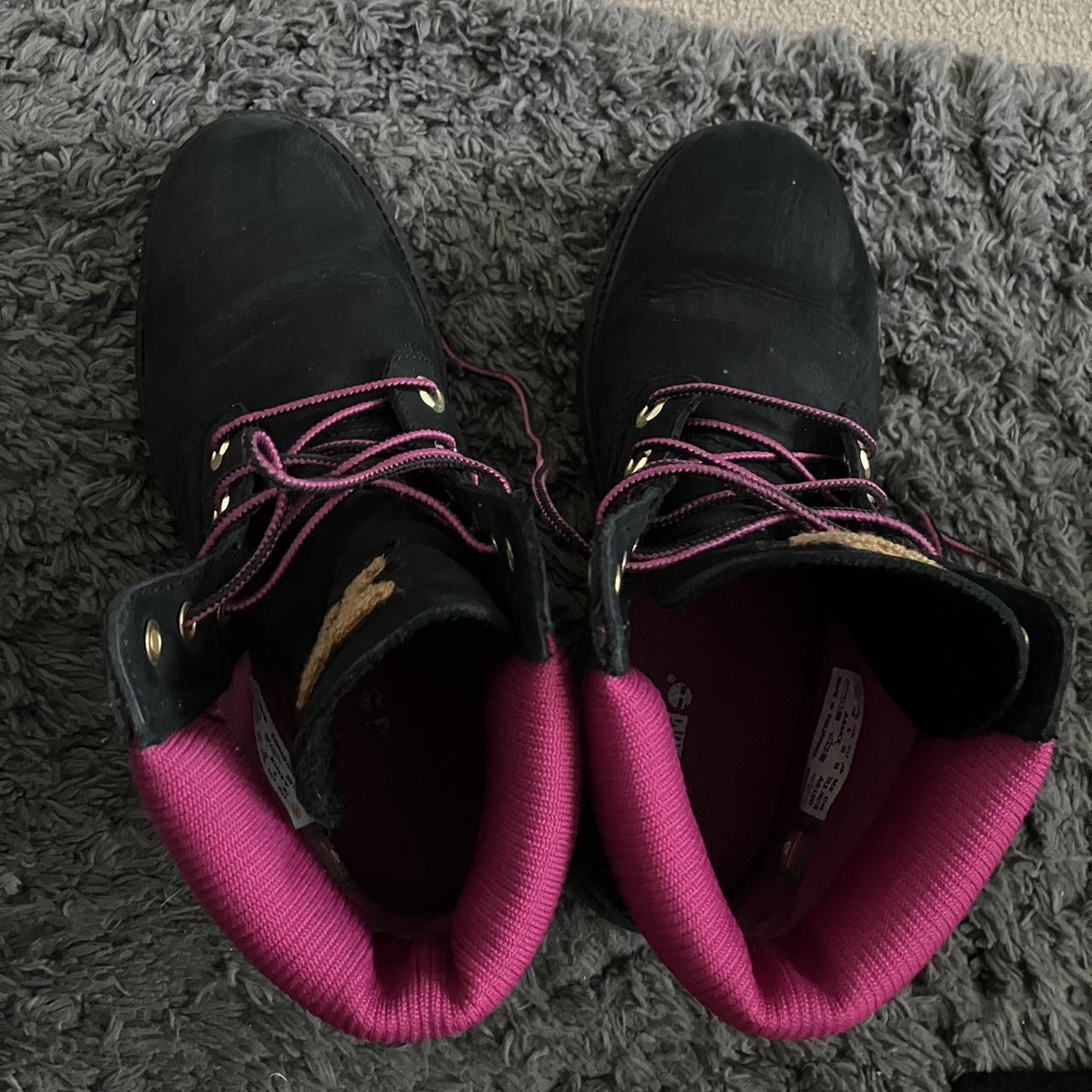 Black and pink timberlands hotsell