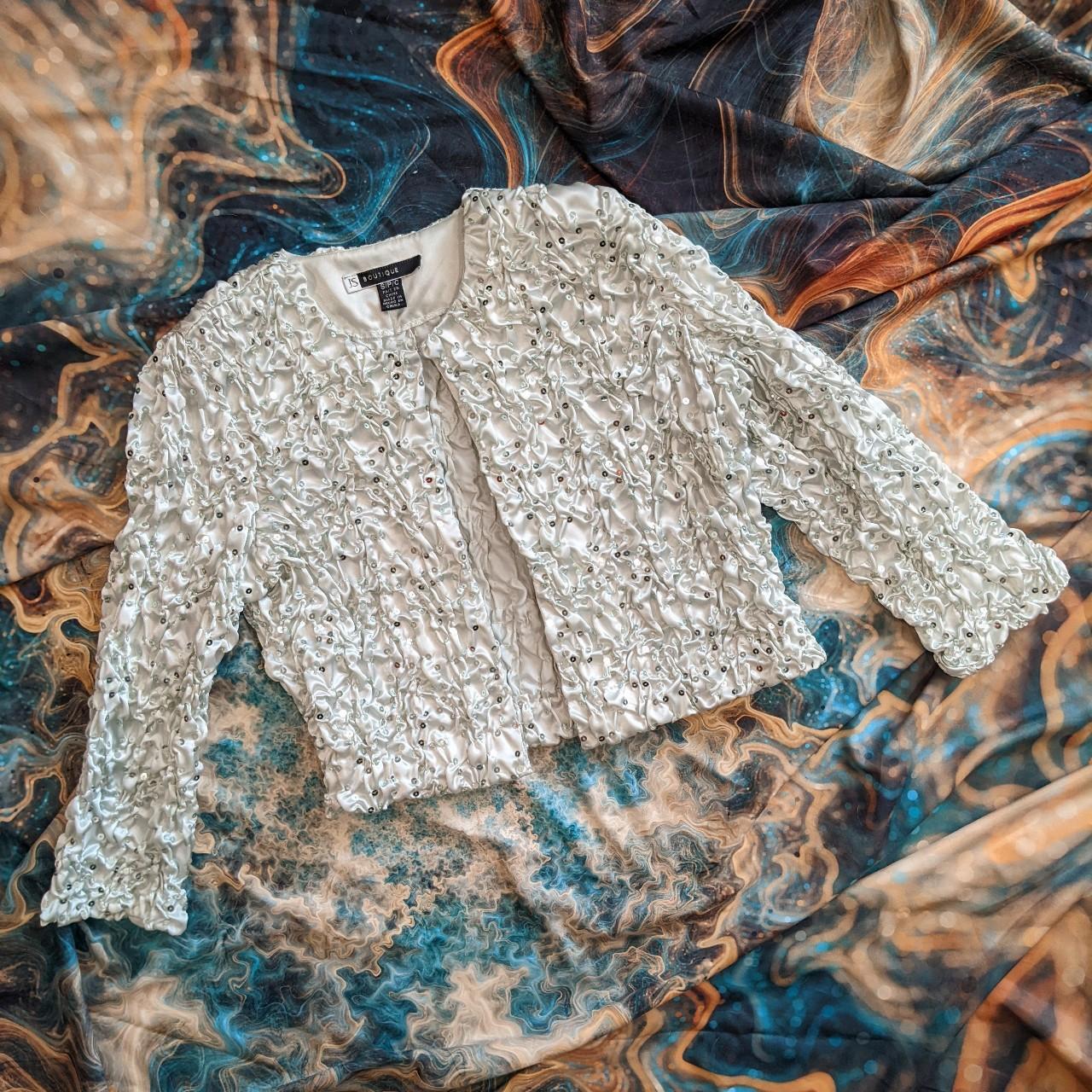 Green clearance sequin cardigan